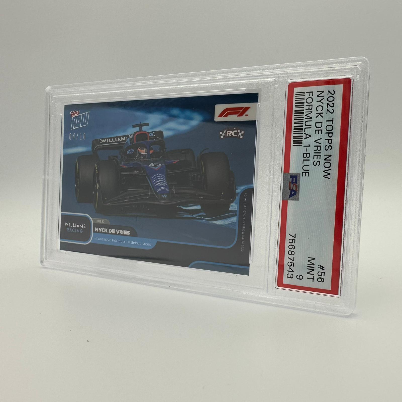 PSA 9 Graded 4/10 Nyck de Vries Formula 1 Debut Rookie Card #056 Blue - Perfect for F1 Collectors and Racing Memorabilia Displays