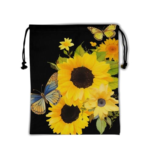 Yellow Sunflower With Butterfly