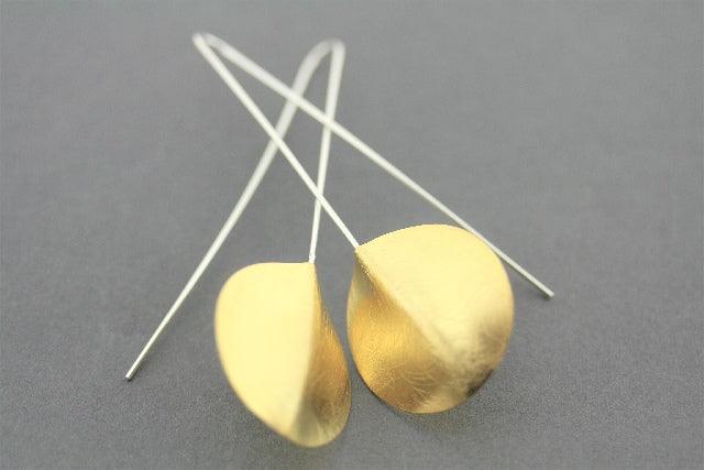 22K Gold Over Silver Long Drop Earrings for Women - Elegant Dangle Jewelry for Parties, Weddings & Special Occasions