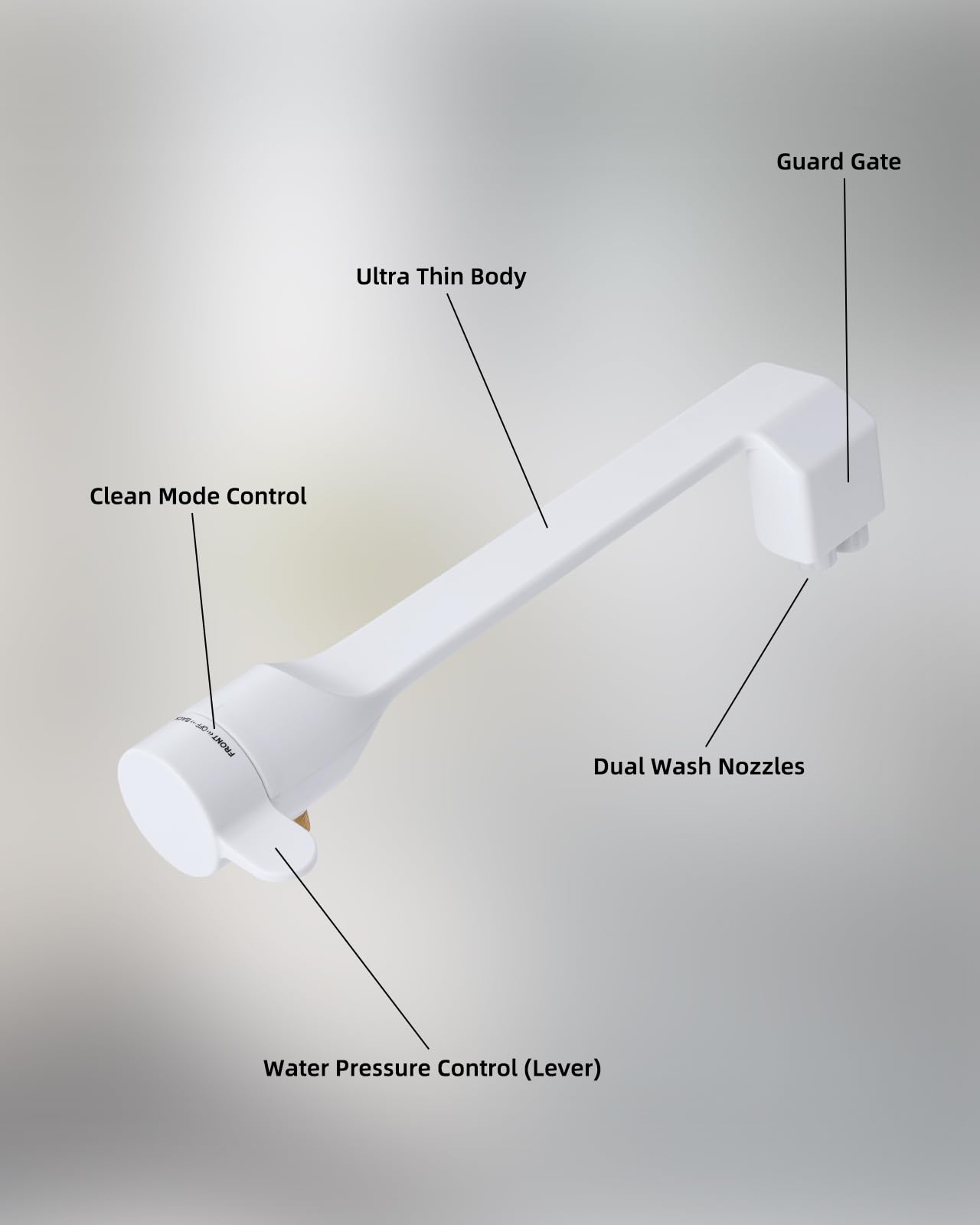 Hibbent 2 Pack Non-Electric Bidet Toilet Attachment - Dual Nozzle for Frontal & Rear Wash, Adjustable Water Pressure Control, Fresh Water Bidet Seat (White) - Perfect for Bathroom Hygiene & Comfort