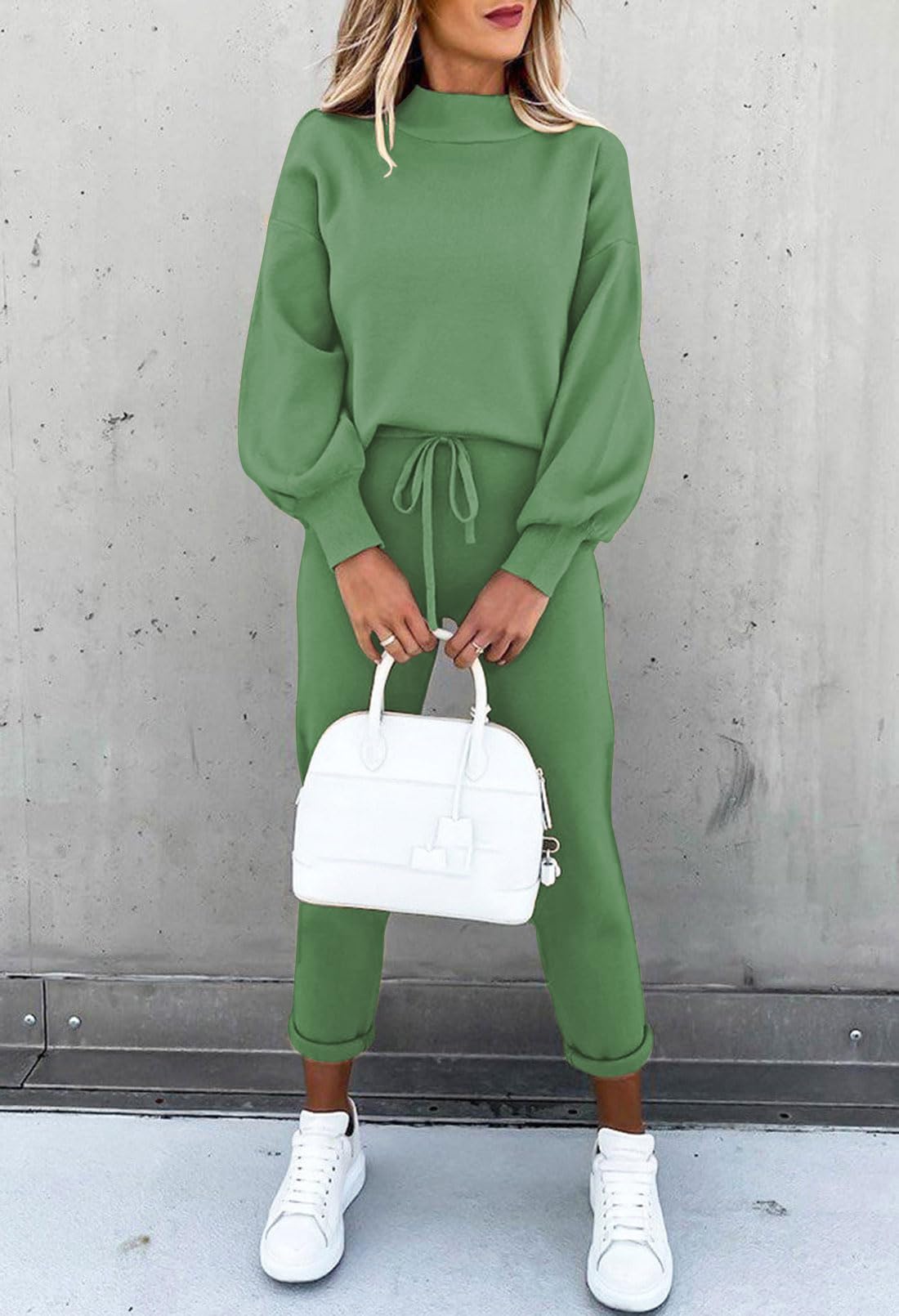 Fixmatti Women's 2 Piece Outfits - Long Sleeve Pullover Sweatshirt & Jogger Pants Sweatsuit Set | Casual Loungewear for Yoga, Running & Home Comfort