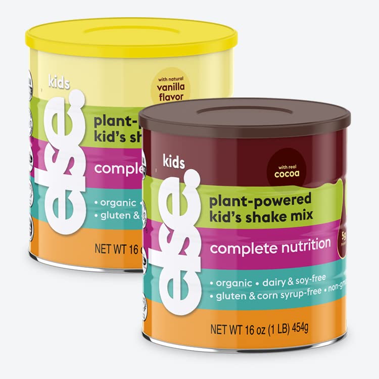 Else Nutrition Kids Organic Protein Shake Powder - Chocolate & Vanilla Flavor Bundle | Plant-Based Nutritional Drink for Toddlers & Children | Perfect for Breakfast, School Lunches & Post-Activity Recovery