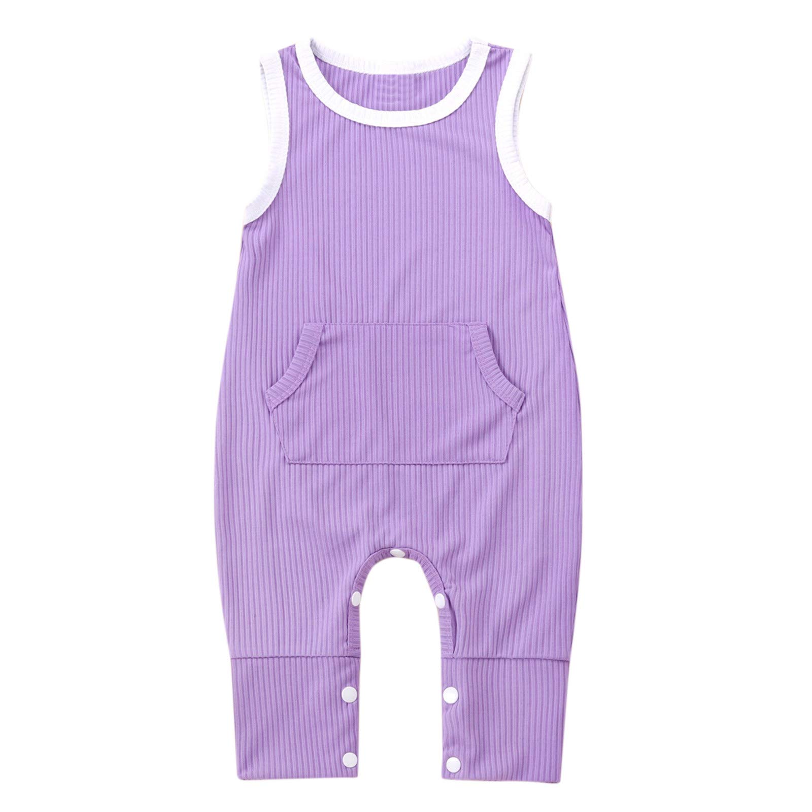 Gaoqi Sleeveless Baby Romper Jumpsuit - Soft Knit Ribbed Outfit for Boys & Girls | Perfect for Playtime, Summer Outfits & Casual Wear