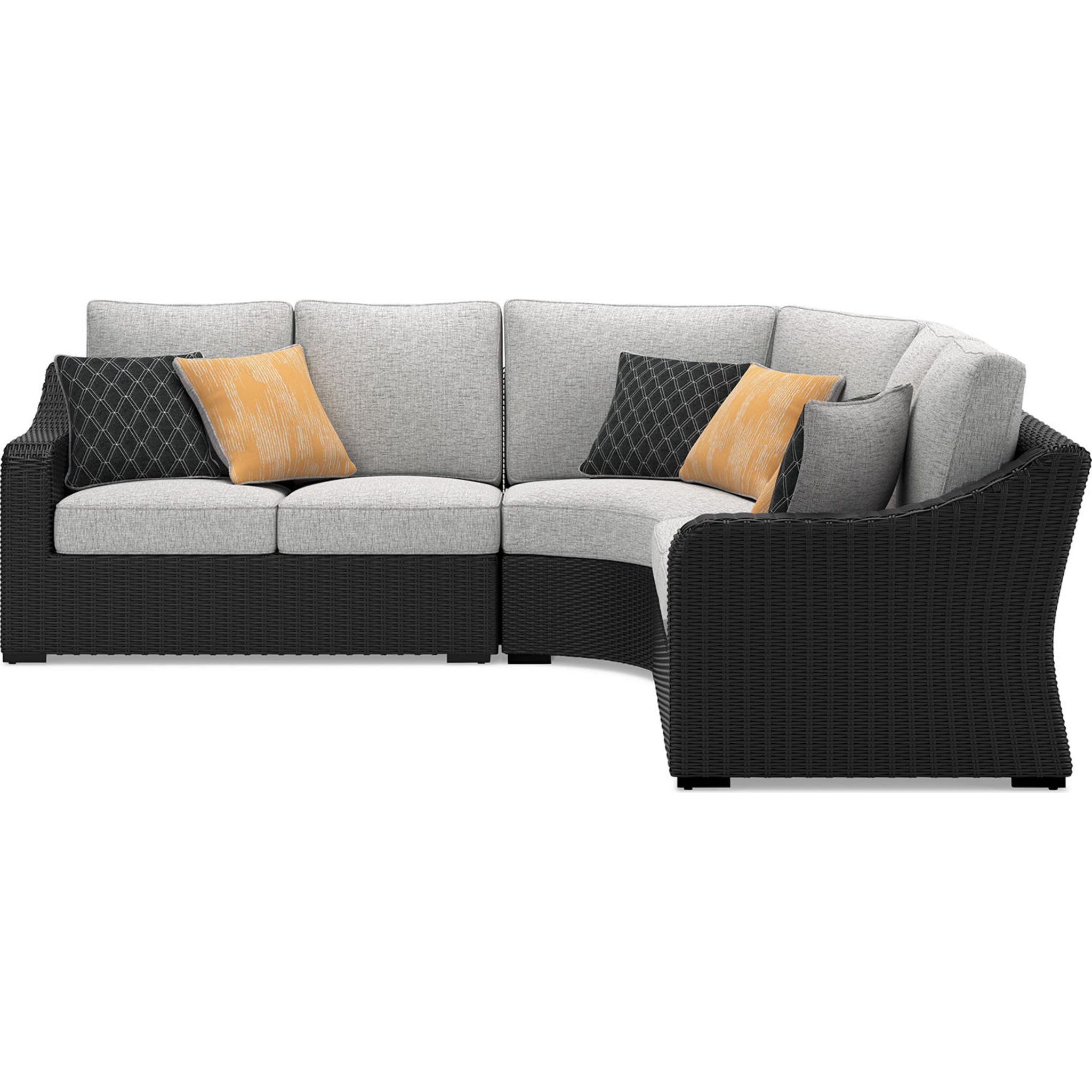 Beachcroft 3-Piece Modular Outdoor Patio Furniture Set - Waterproof Wicker Sofa Sectional with Cushions for Garden, Poolside, Backyard & Balcony