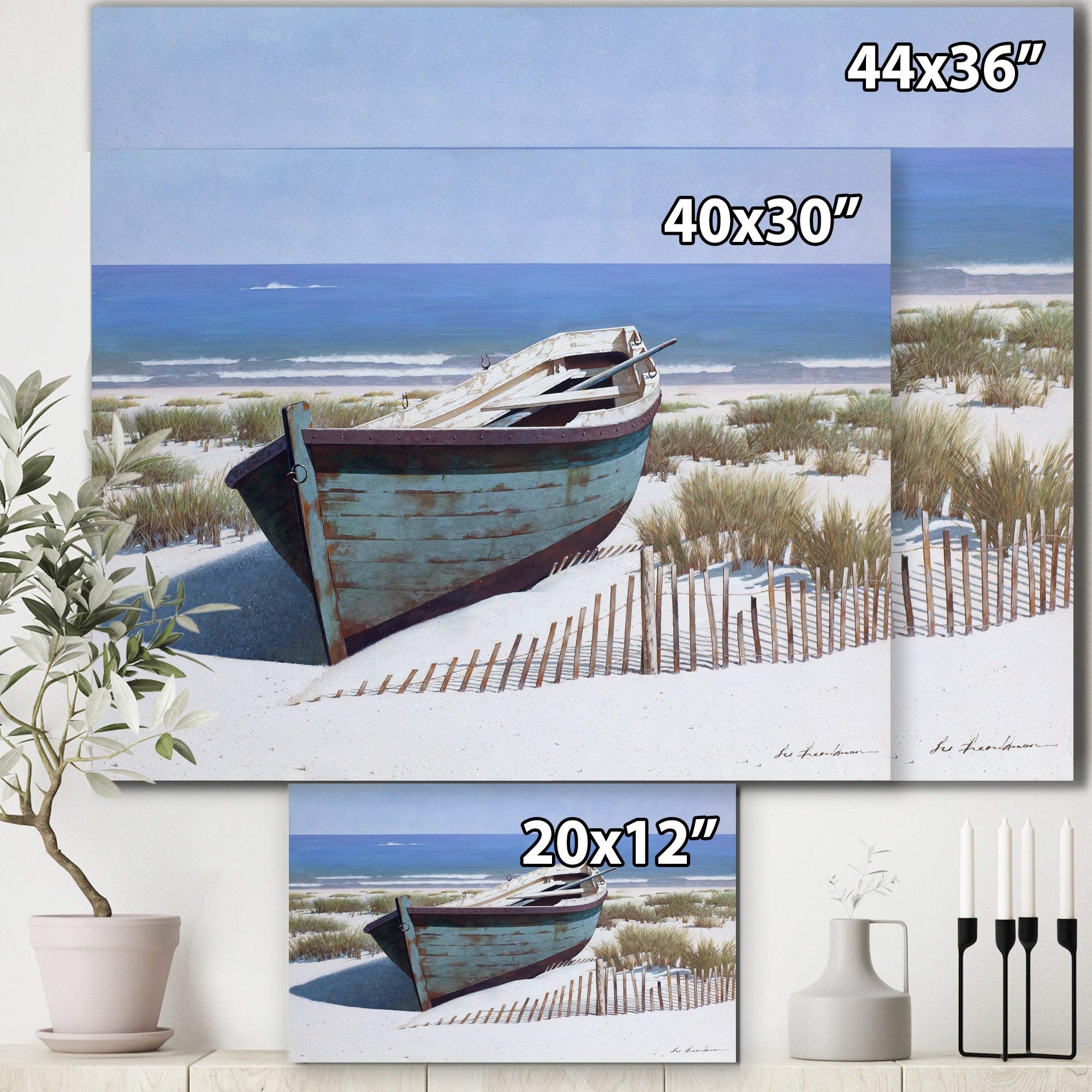 Blue Boat on Beach