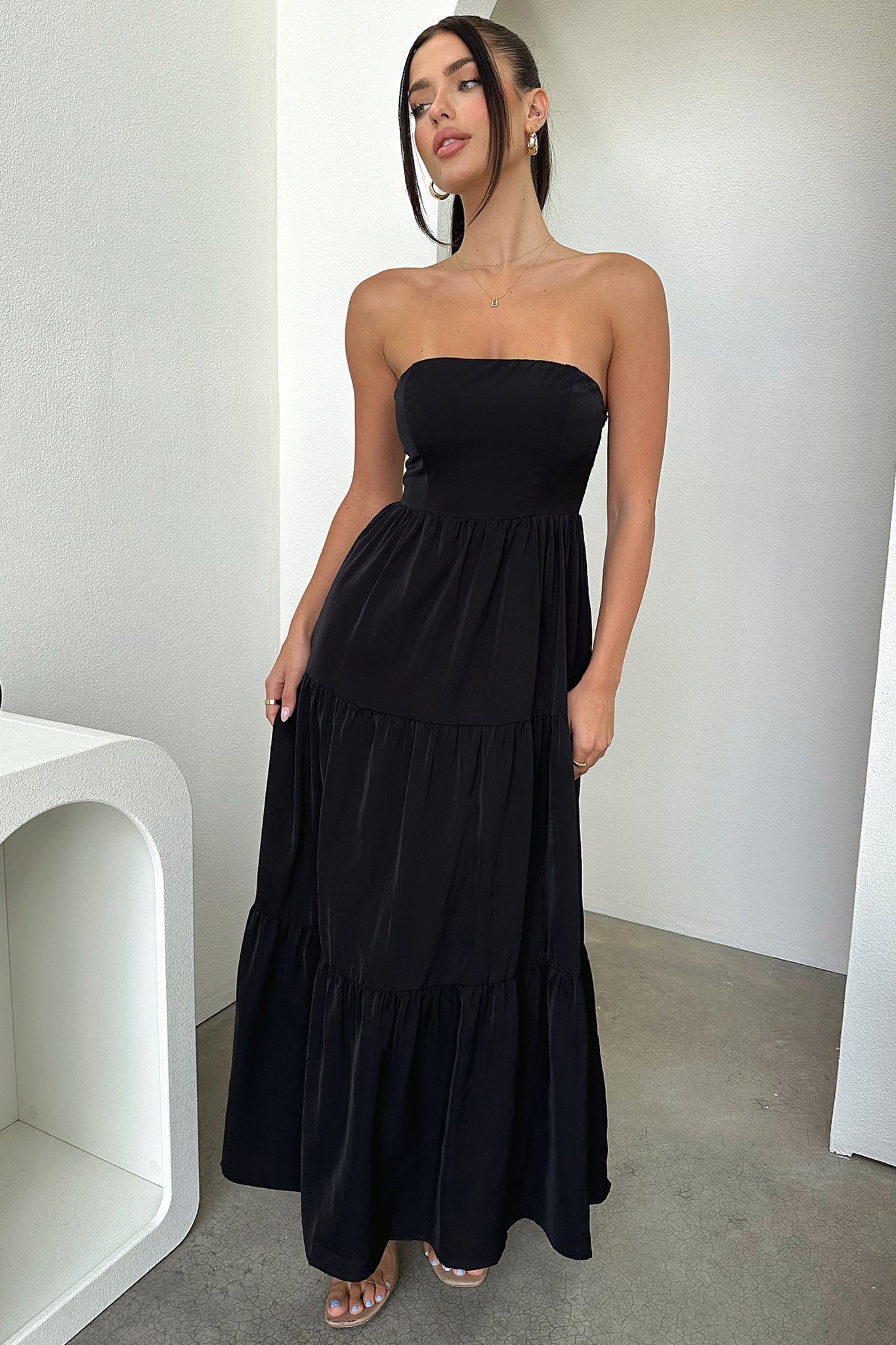 Hailey Maxi Dress for Women - Elegant Black Long Summer Dress for Beach, Party & Casual Wear