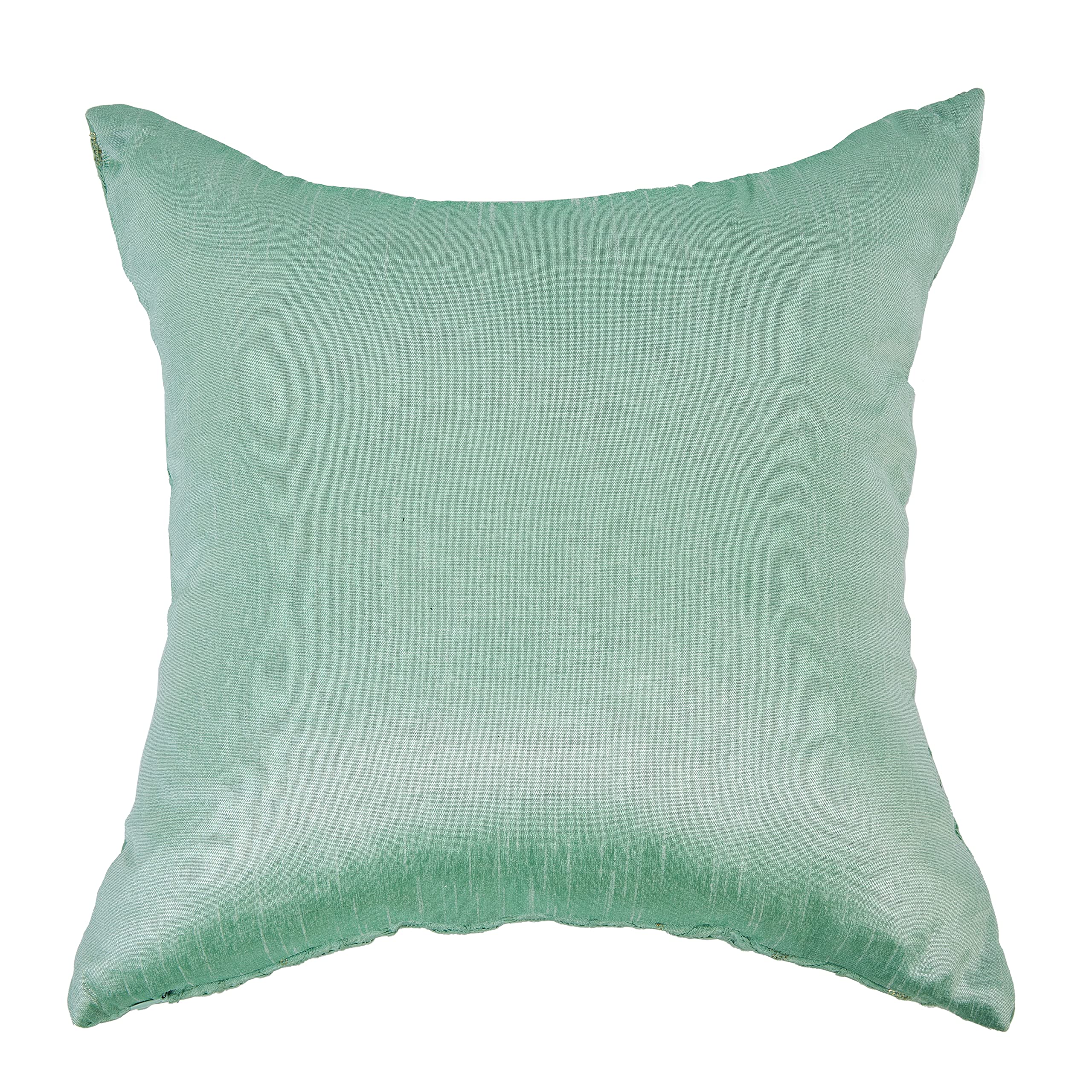 Boho Decorative Throw Pillow Set of 2 - 12x12 Silk Solid Pillow Covers for Couch, Sofa & Bed - Farmhouse & Boho Living Room Decor in Pistachio Green - Perfect for Home Styling, Cozy Reading Nooks & Guest Room Accents