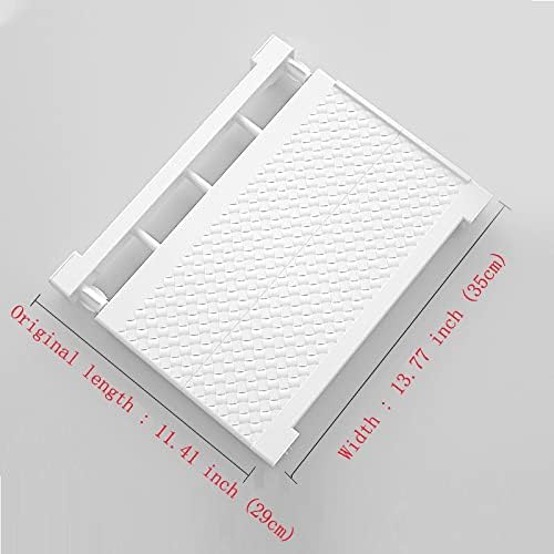 Space Saving Adjustable Wall Mounted Shelf Organizer - White Closet Storage, Kitchen Rack, Wardrobe Cabinet Holder (11.41-15.75