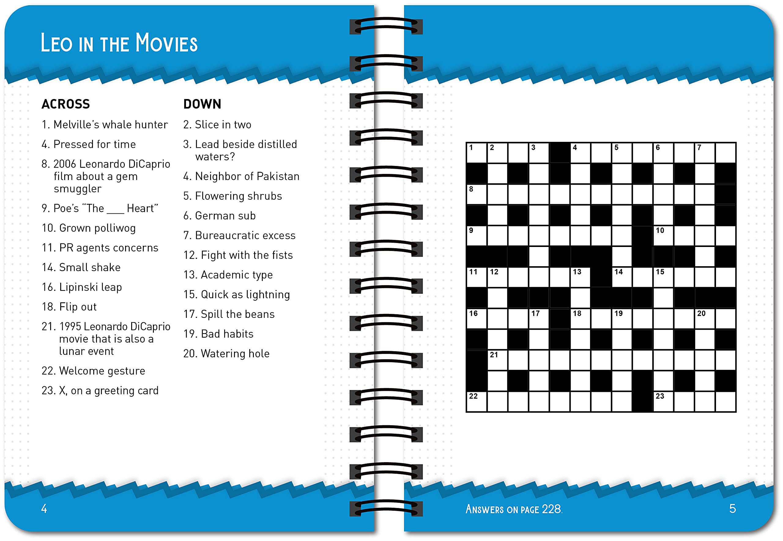 Brain Games - 10 Minute Crosswords Puzzle Book for Adults - Portable Travel & Office Entertainment | Improve Memory & Focus