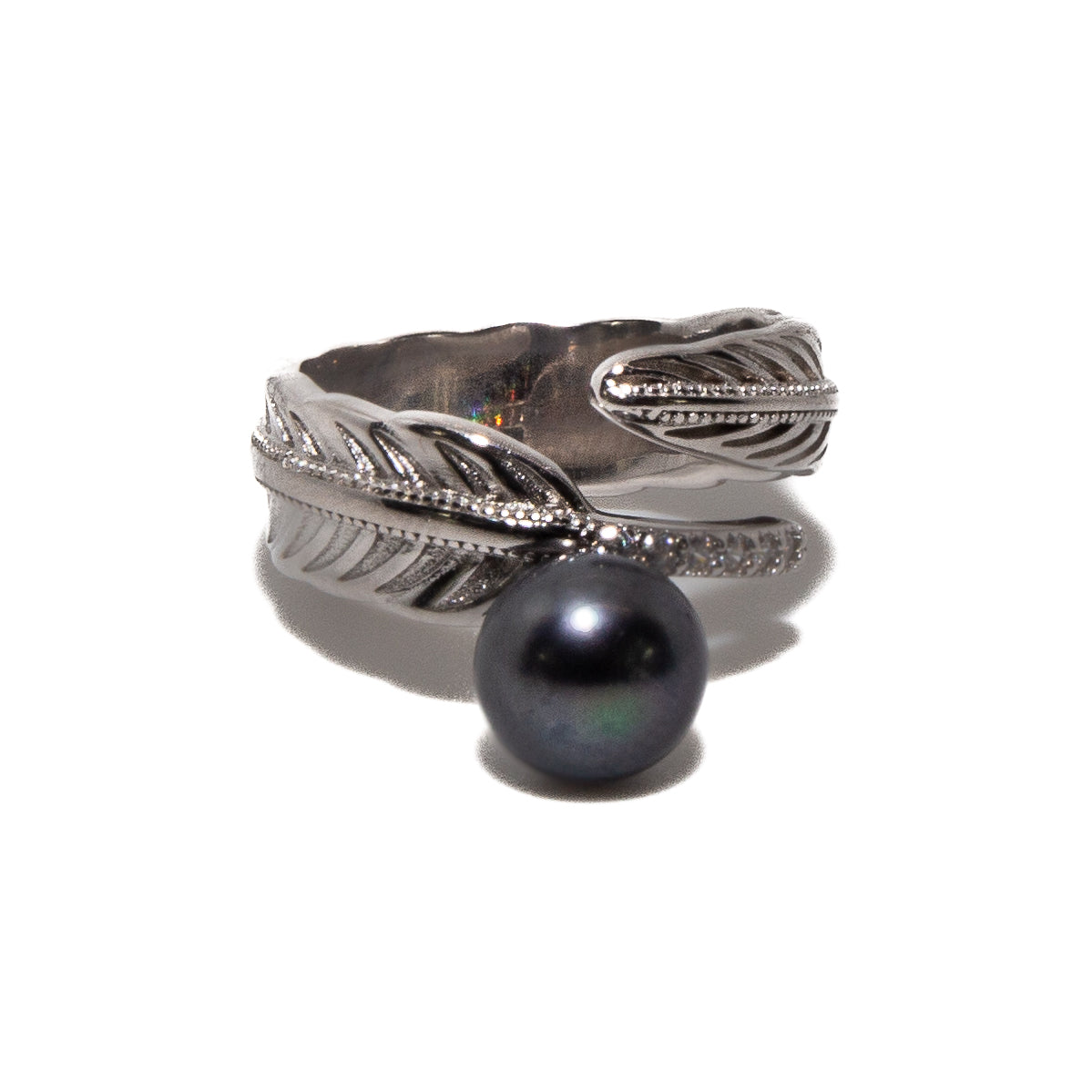 Navy Leaf Silver Ring for Women - Sterling Silver Botanical Jewelry - Elegant Nature-Inspired Ring for Everyday Wear, Gifts & Special Occasions