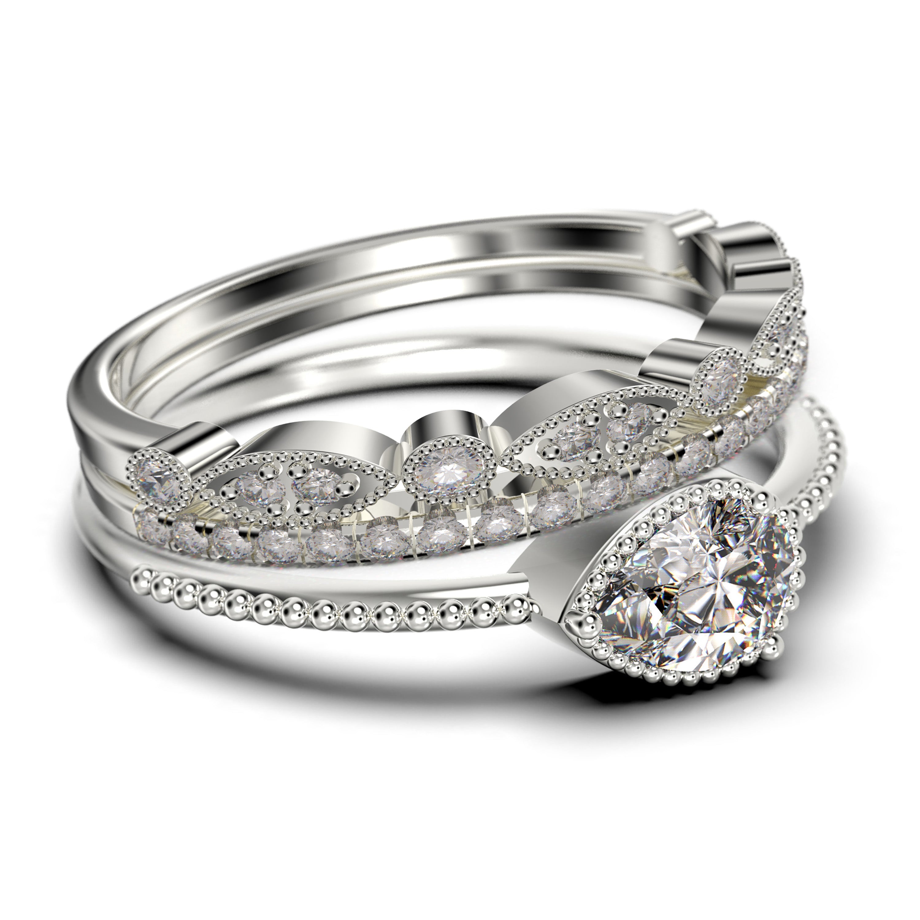 2.10 Carat Pear Cut Moissanite Diamond Engagement Ring for Women, 925 Sterling Silver with 18k White Gold Plating - Classic Wedding Band, Promise Ring, Dainty Jewelry Set for Bridal, Anniversary & Special Occasions