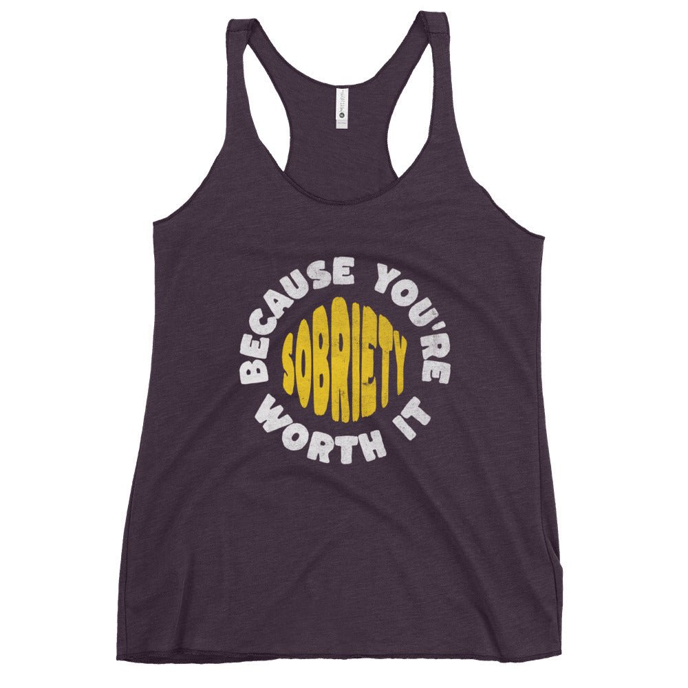 Empowering Sobriety Racerback Tank Top - Motivational Fitness & Workout Apparel for Women - Perfect for Yoga, Running & Gym