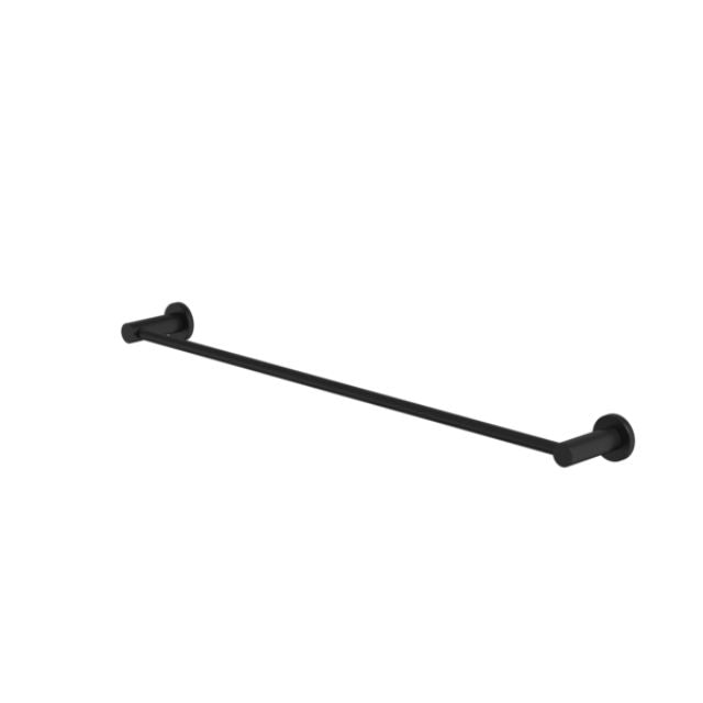 Caroma Liano II Single Towel Rail 640mm - Matte Black Bathroom Towel Holder for Modern Homes | Space-Saving Design for Small Bathrooms & Powder Rooms