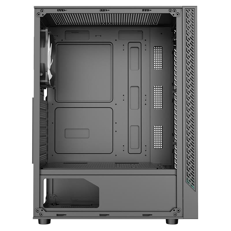 ionz KZ08 V3 Mid Tower PC Gaming Case - ATX/Micro-ATX Compatible with Tempered Glass & 1x FRGB Fan (Black) - Perfect for Gaming Rigs, Workstations & Custom PC Builds