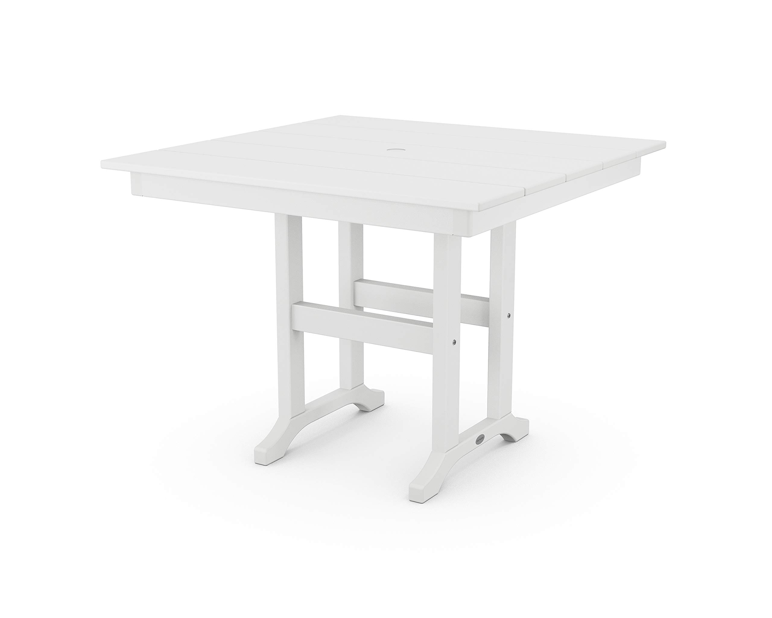 POLYWOOD® White Outdoor Dining Table - Weather-Resistant, Eco-Friendly, Perfect for Patio, Garden, and Poolside Entertaining