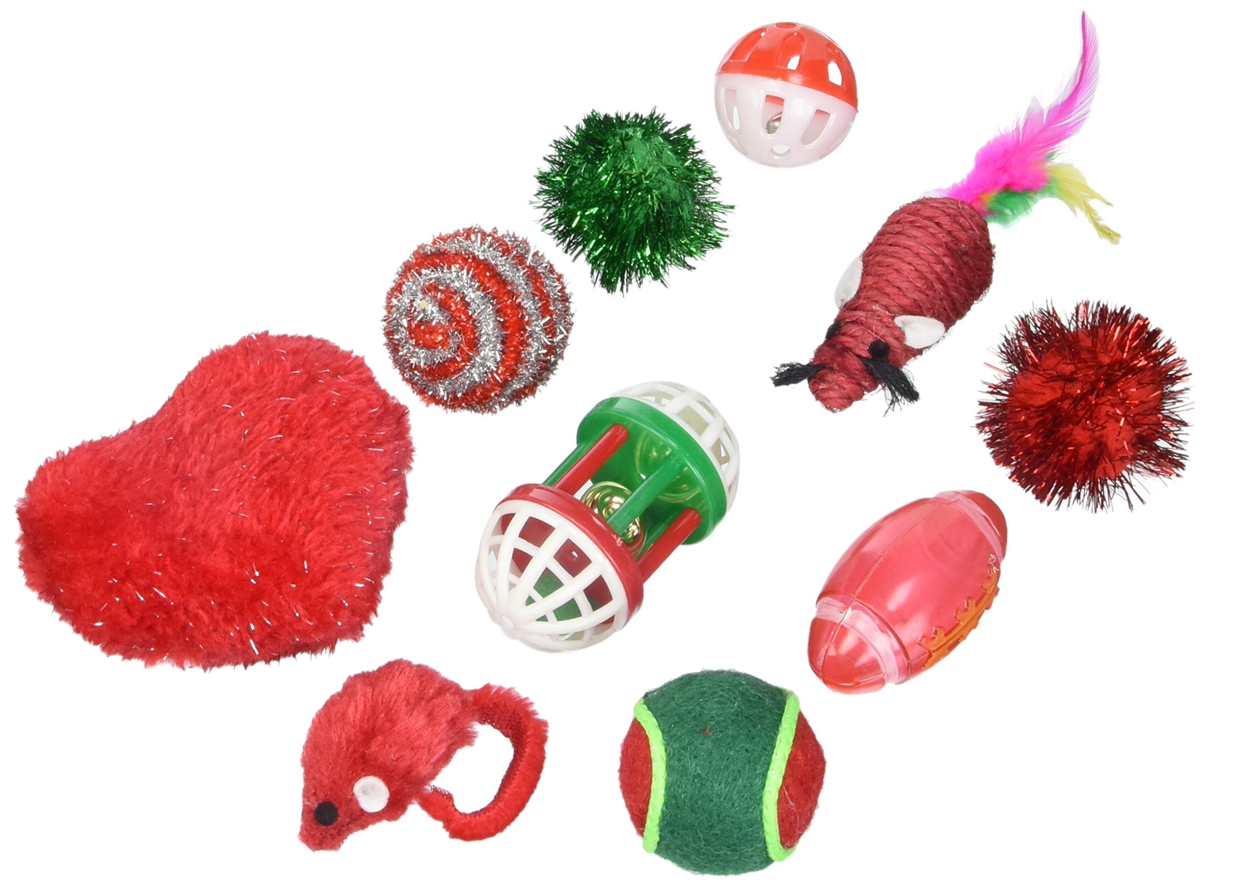 Zanies Holiday Cat Stocking with Assorted Cat Toys - Fun Christmas Gift for Cat Lovers - Perfect for Pet Christmas Decorations & Kitty Playtime