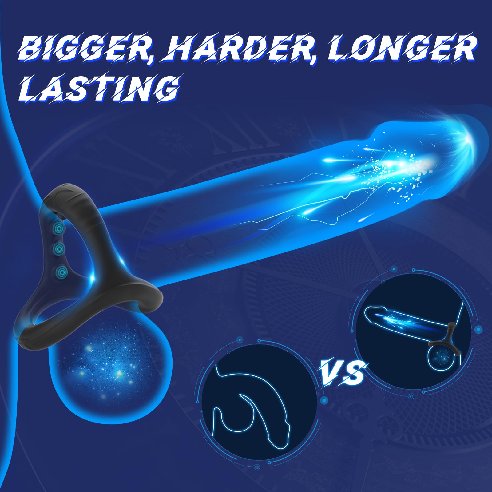 9-Size Silicone Vibrating Cock Ring Set for Stronger & Longer Erections - Stretchy Penis Rings for Men & Couples - Enhance Pleasure & Intimacy in Bedroom & Spice Up Your Sex Life