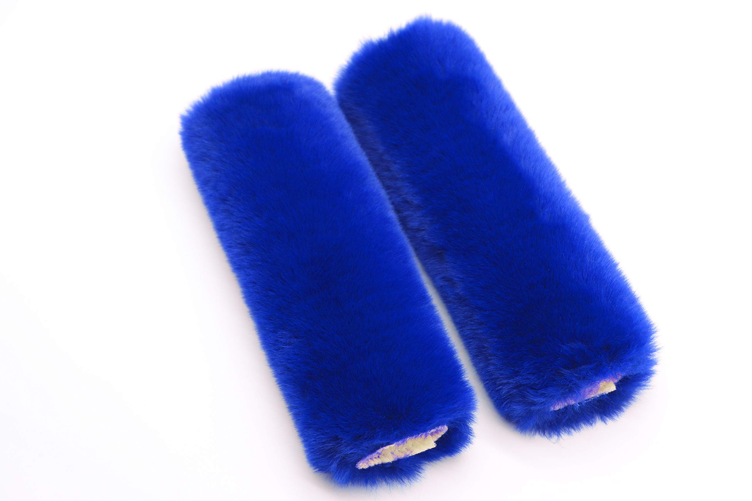 5-Piece Winter Car Accessories Set - Faux Wool Steering Wheel Cover, Handbrake Cover, Gear Shift Cover & Seat Belt Shoulder Pads (Blue) - Warm & Comfortable for Cold Weather Driving