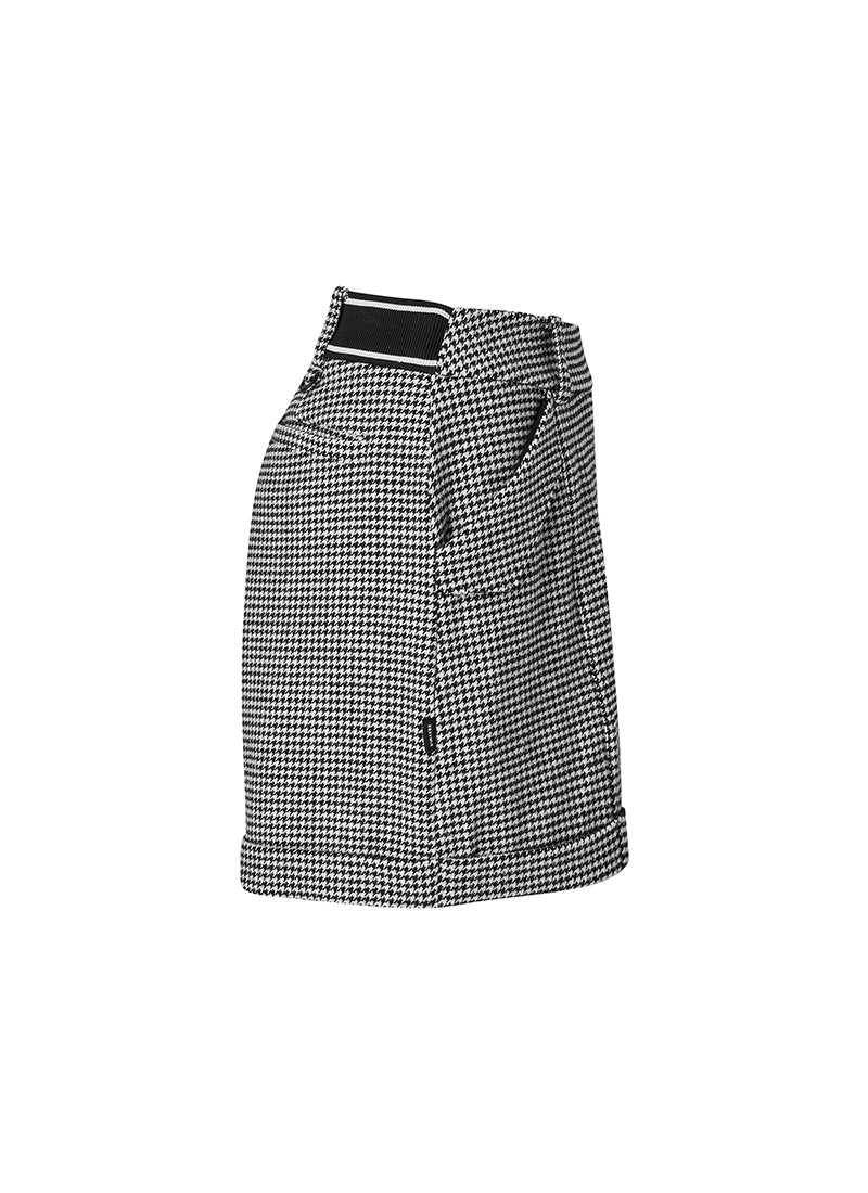 Houndstooth Print High Waisted Turn Up Shorts for Women - Trendy Casual Summer Shorts for Outfits, Beach, and Travel