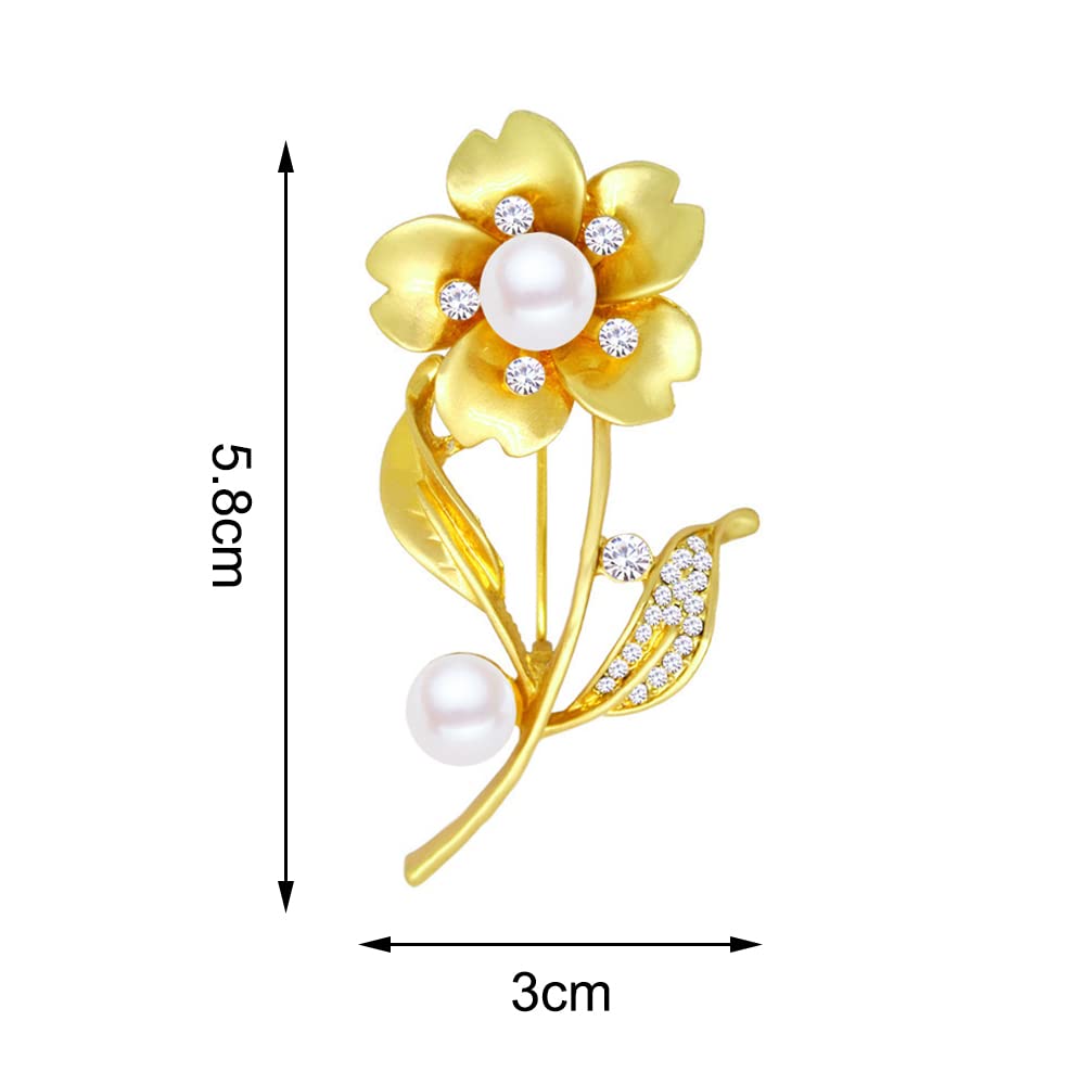 Elegant Floral Crystal Rhinestone Brooch Pin for Women - Wedding Bouquet Corsage, Party & Special Occasion Accessory - YEFUNLIY Fashion Jewelry