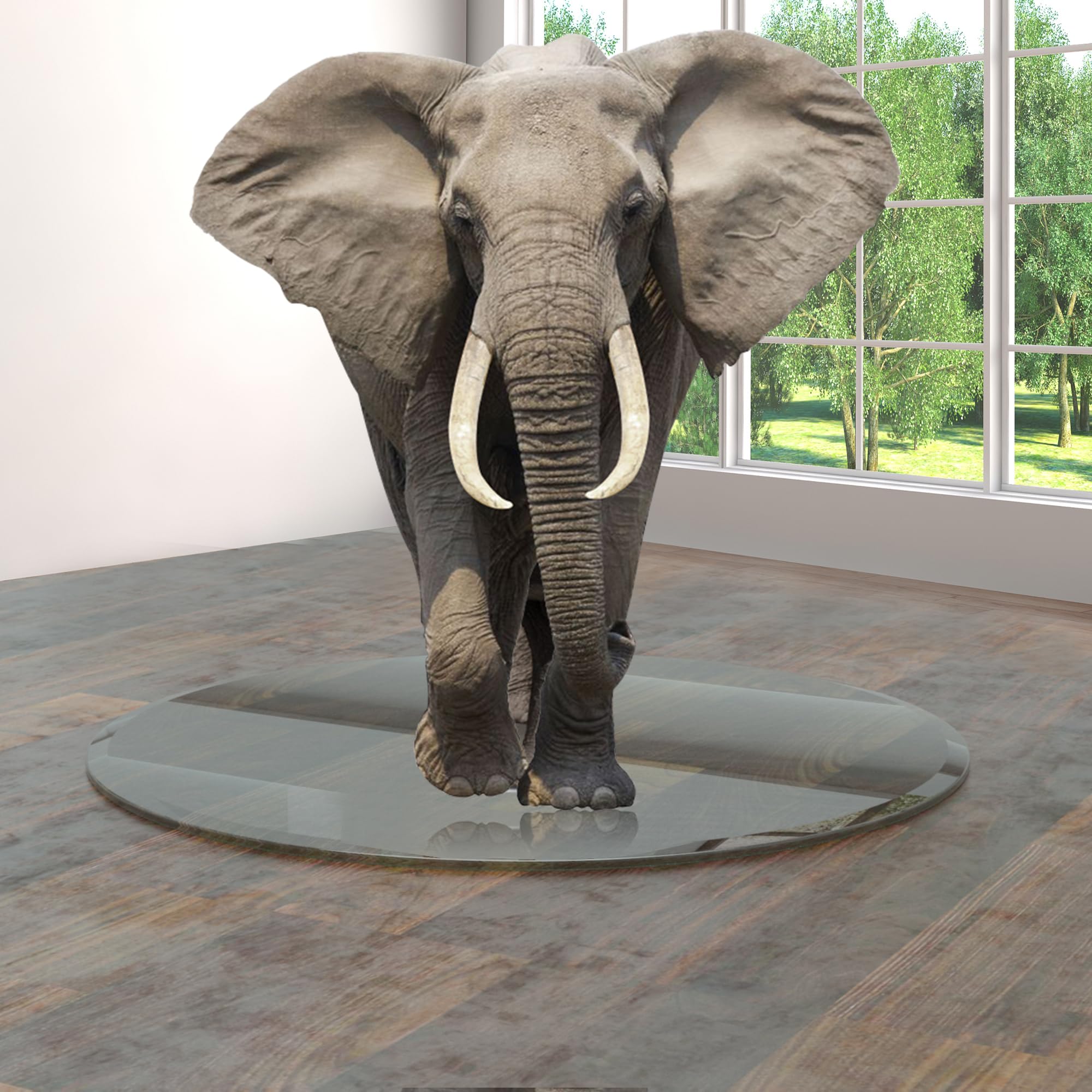36 Inch Round Tempered Glass Tabletop - 1/2