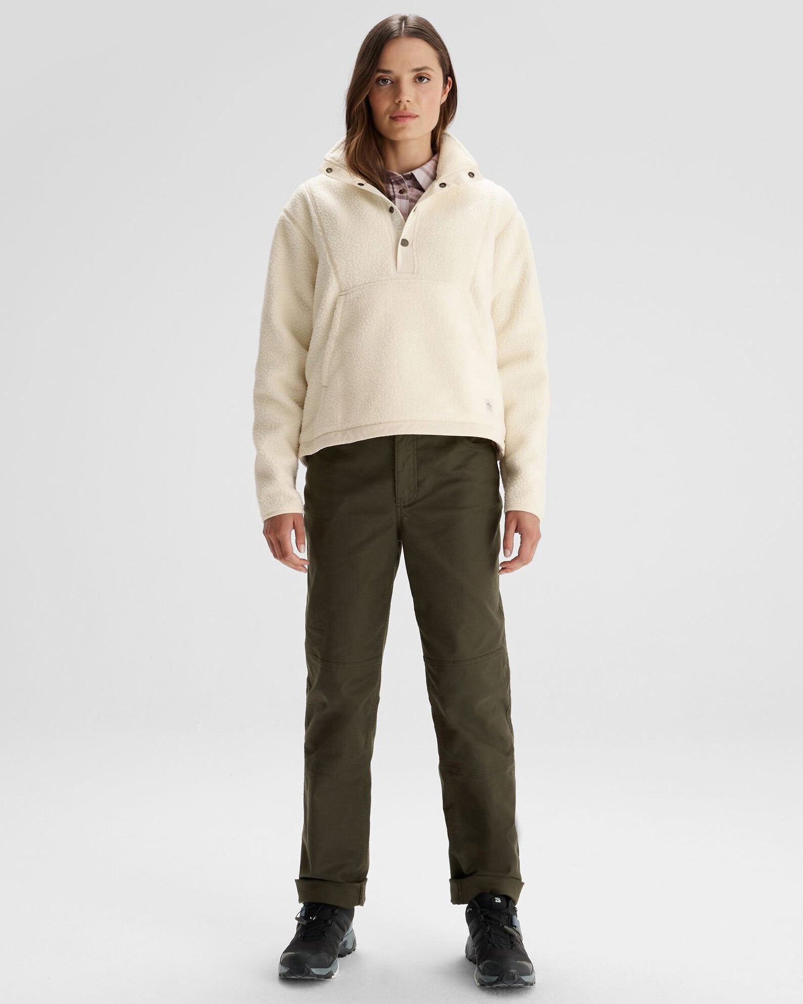 Co Z Women's High Pile Fleece Pullover Sweatshirt - Soft & Warm Natural Color - Perfect for Winter, Casual Outfits & Lounge Wear