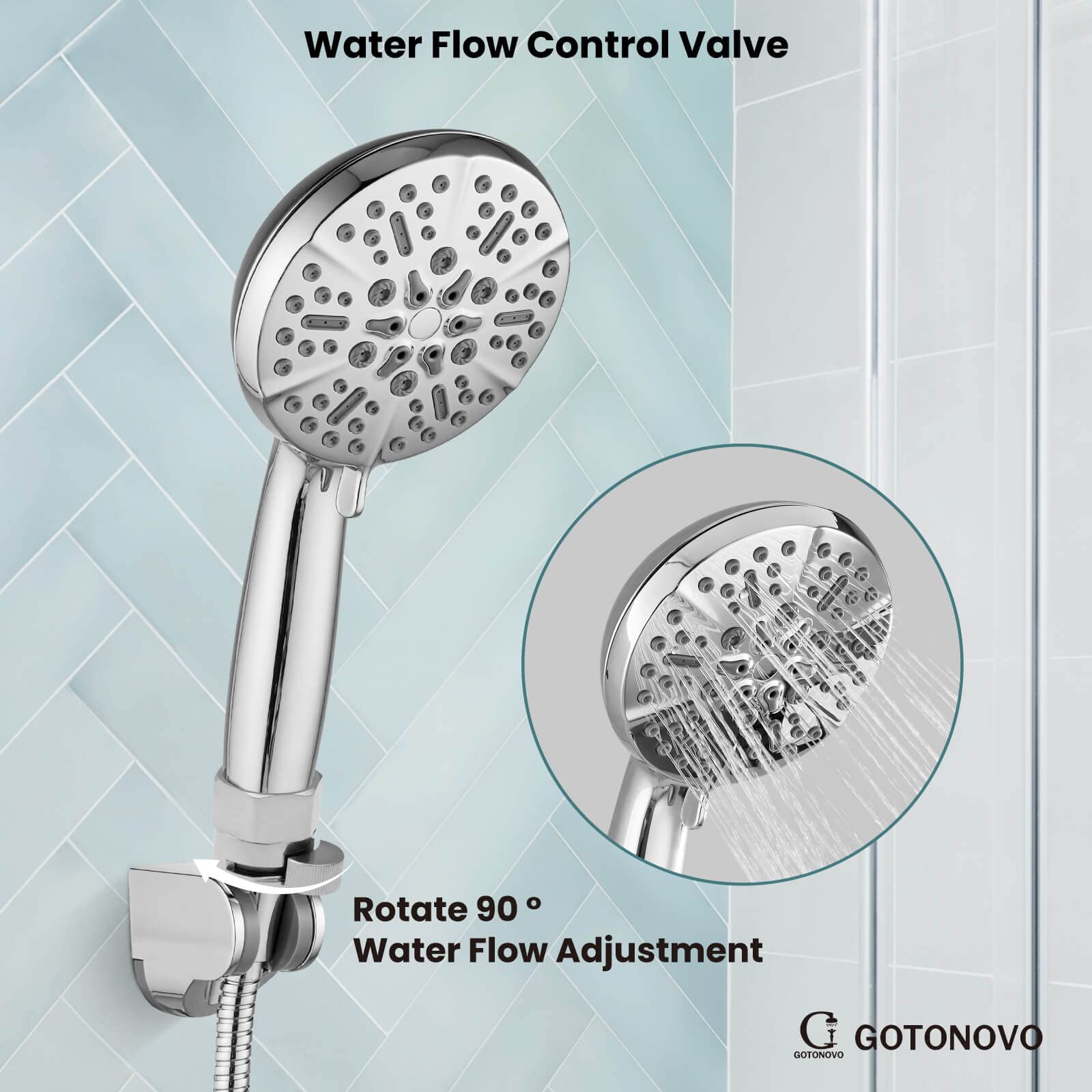 Gotonovo Polish Chrome Shower System - 1/2