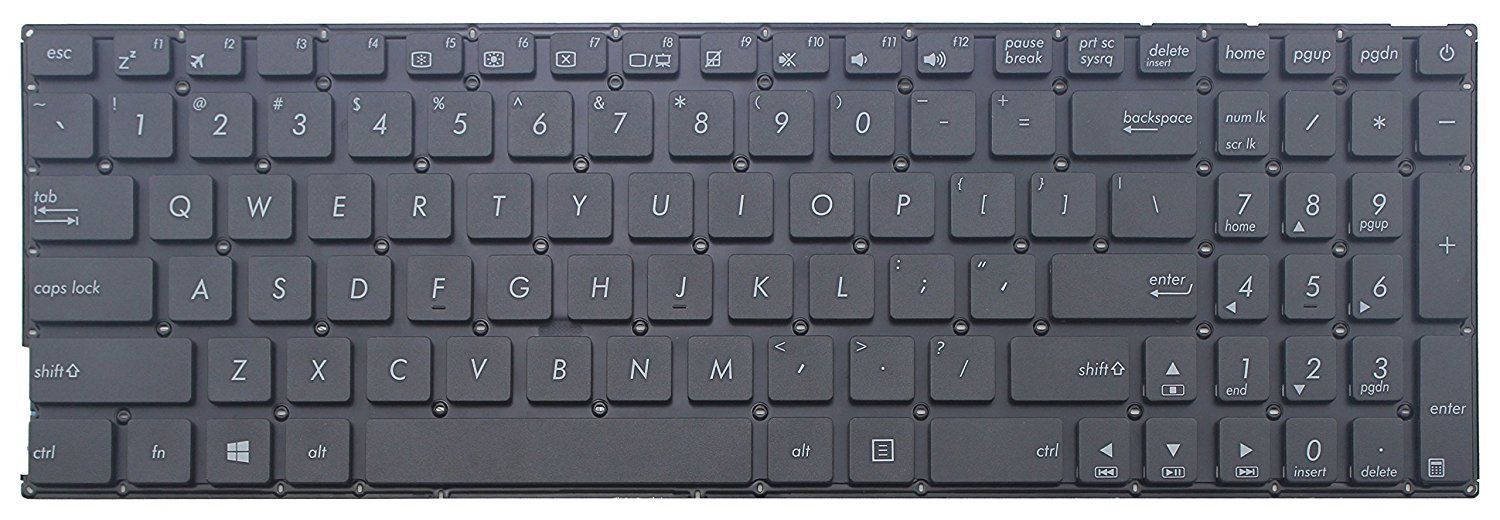 New US Black English Laptop Keyboard (Without Frame) - Replacement for Asus X540 Series (X540L/X540LA/X540S/X540SA/X540SC/X540Y/X540YA) - Perfect for Typing, Gaming & Office Work