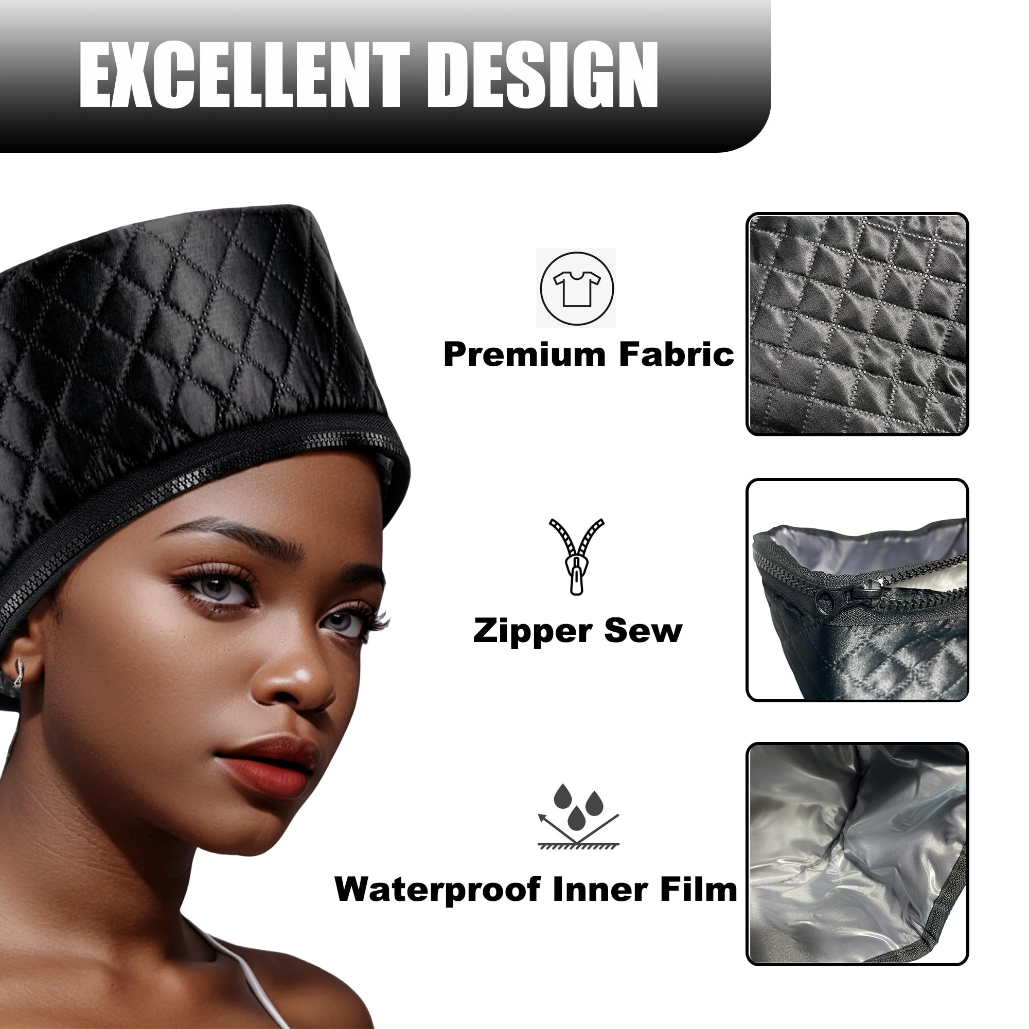 Thermal Hair Steamer Cap for Deep Conditioning - 10-Level Quick Heating Steam Cap for Natural & Black Hair Treatment - Perfect for Home Use & Salon Styling