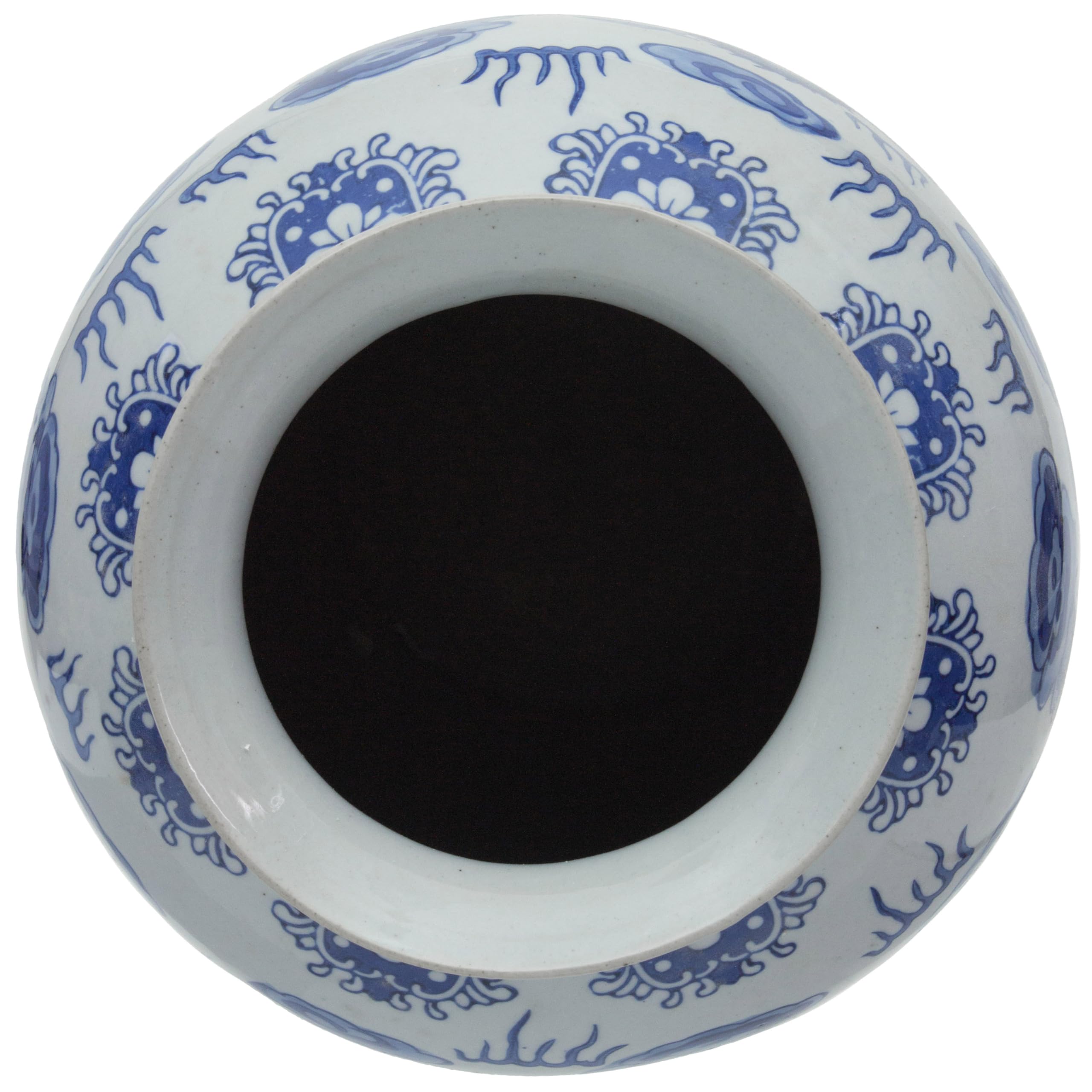 14 Inch Blue and White Porcelain Dragon Vase - Traditional Chinese Red Lantern Design for Home Decor, Wedding Centerpiece & Asian-Inspired Interior Styling