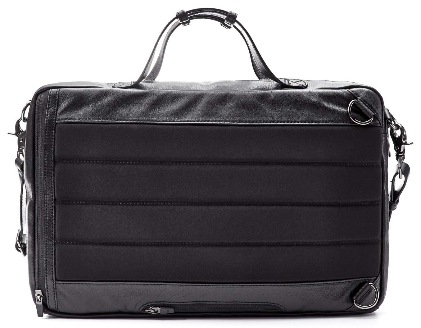Hook and Albert Premium Leather 3-Way Convertible Carryall Bag - Black | Business Travel & Commuter Essentials Organizer | Perfect for Work, Gym & Weekend Getaways