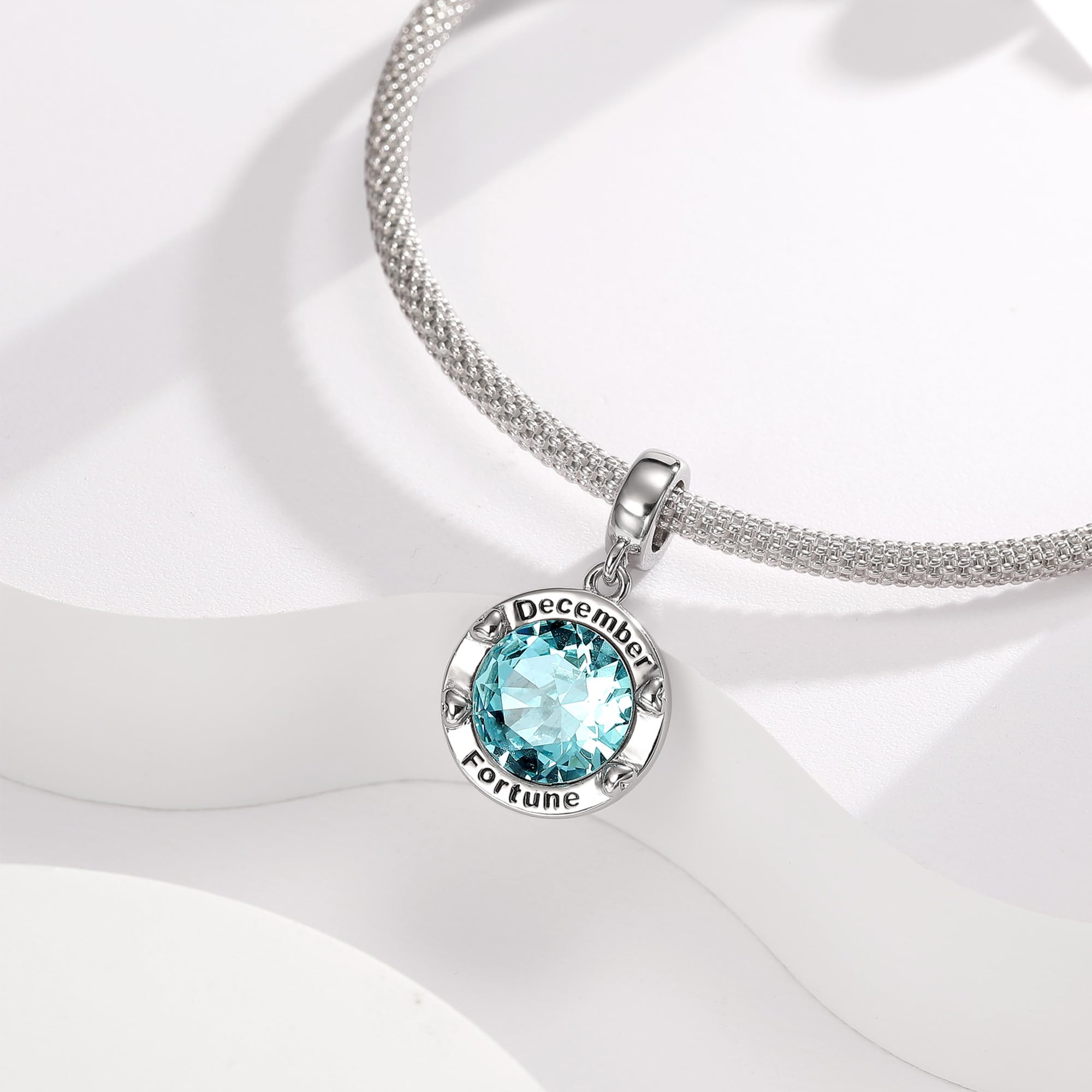 Birthstone Charms for Women - Sterling Silver Heart Pendant Charms for Bracelets & Necklaces | Personalized Mother's Day Gifts for Mom, Wife, Daughter | Perfect for Birthdays, Anniversaries & Special Occasions