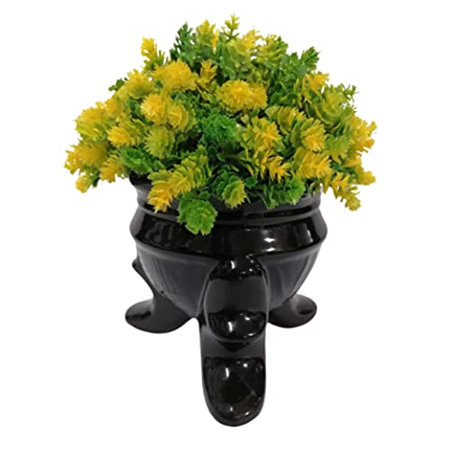 Leg Planter (Black) W/ Artificial Flower-01