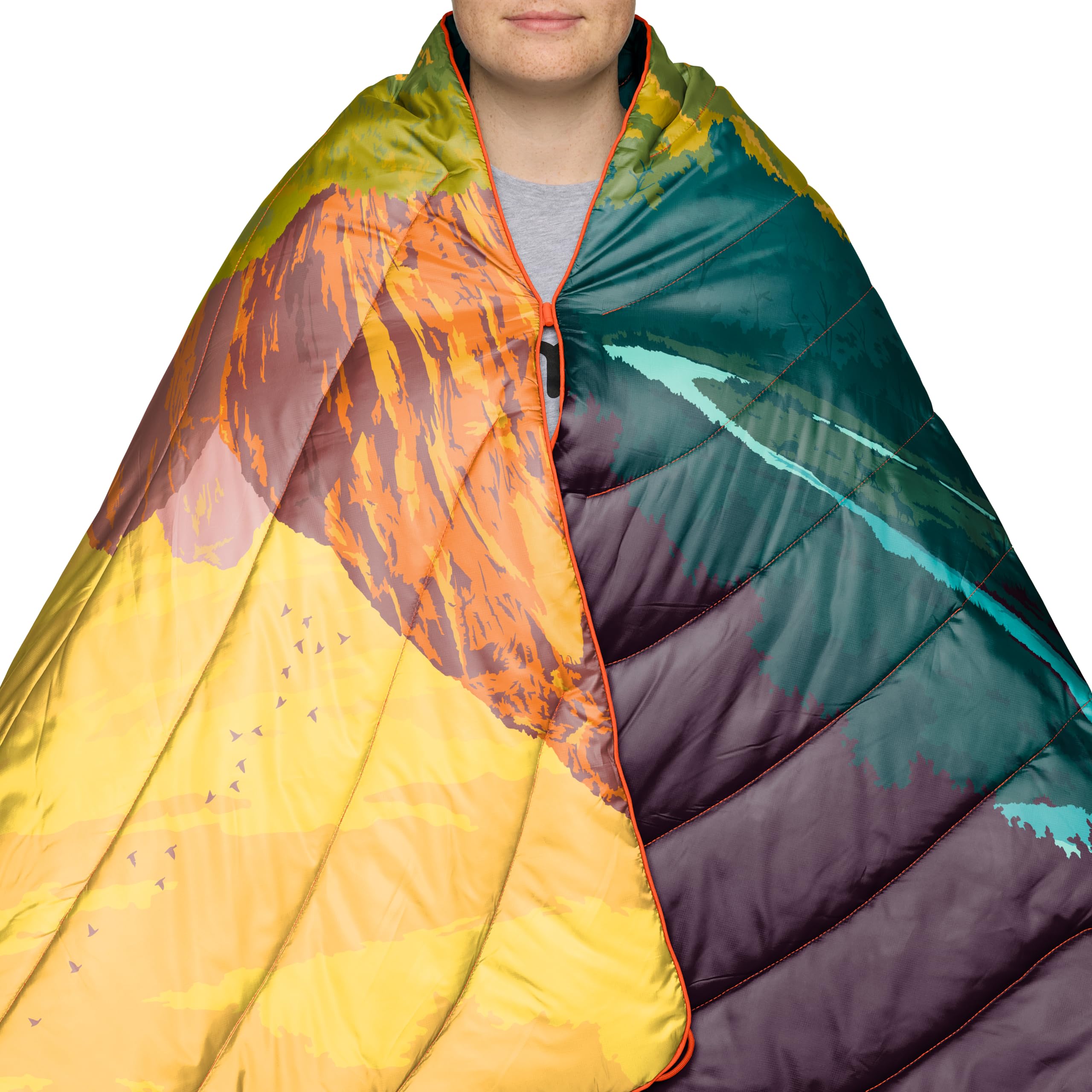 Rumpl Original Puffy Blanket - 100% Recycled Polyester Insulated Camping Blanket, Lightweight & Water-Resistant Outdoor Puffer Blanket (52