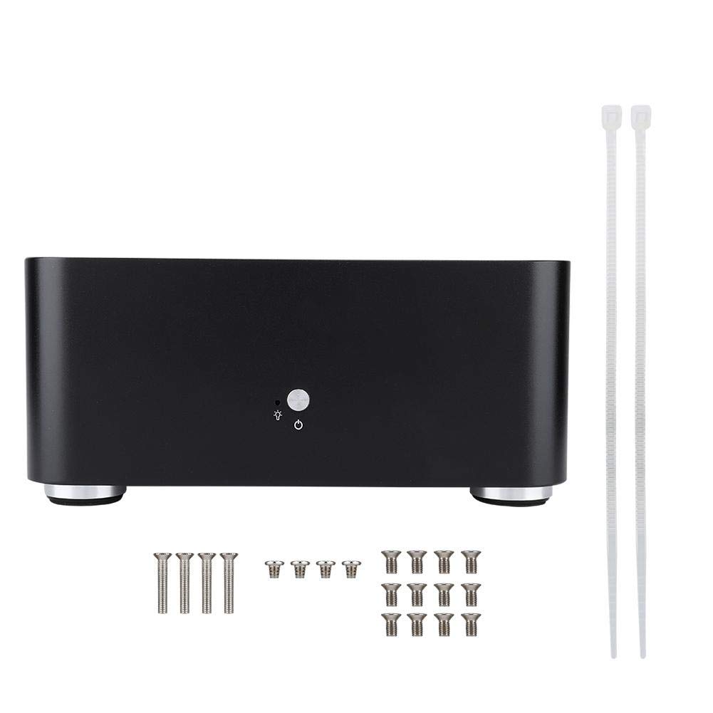 L80 Mini-ITX PC Gaming Case - Compact Aluminum Computer Case for ITX Motherboard (170x170mm) | HTPC & Gaming Builds | Black with USB 2.0 | Perfect for Small Spaces & Home Theater Setups