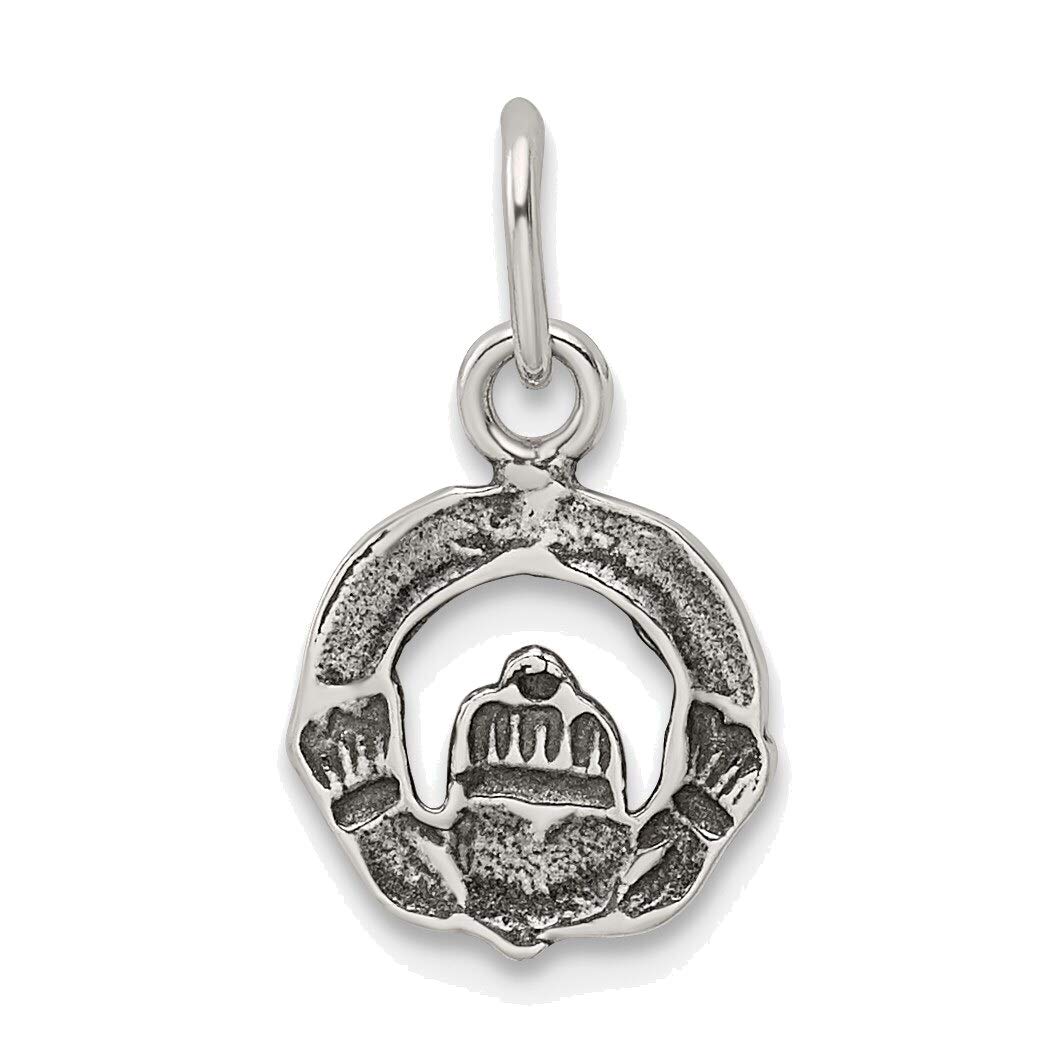 Sterling Silver Mini Claddagh Charm for Jewelry Making & Gifts