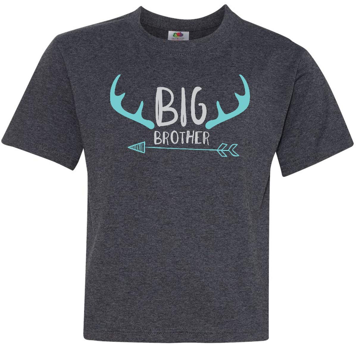 Inktastic Big Brother Older Brother Deer Antlers Arrow Youth T-Shirt - Comfortable Graphic Tee for Siblings, Hunting & Outdoor Enthusiasts