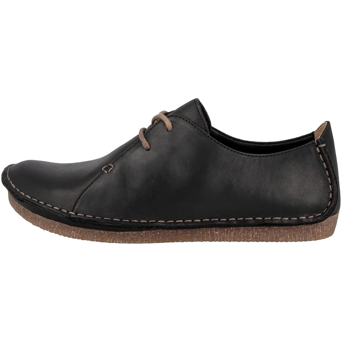 Clarks Women's Black Leather Derby Shoes Size 6.5 - Comfortable & Stylish for Work, Office & Casual Wear