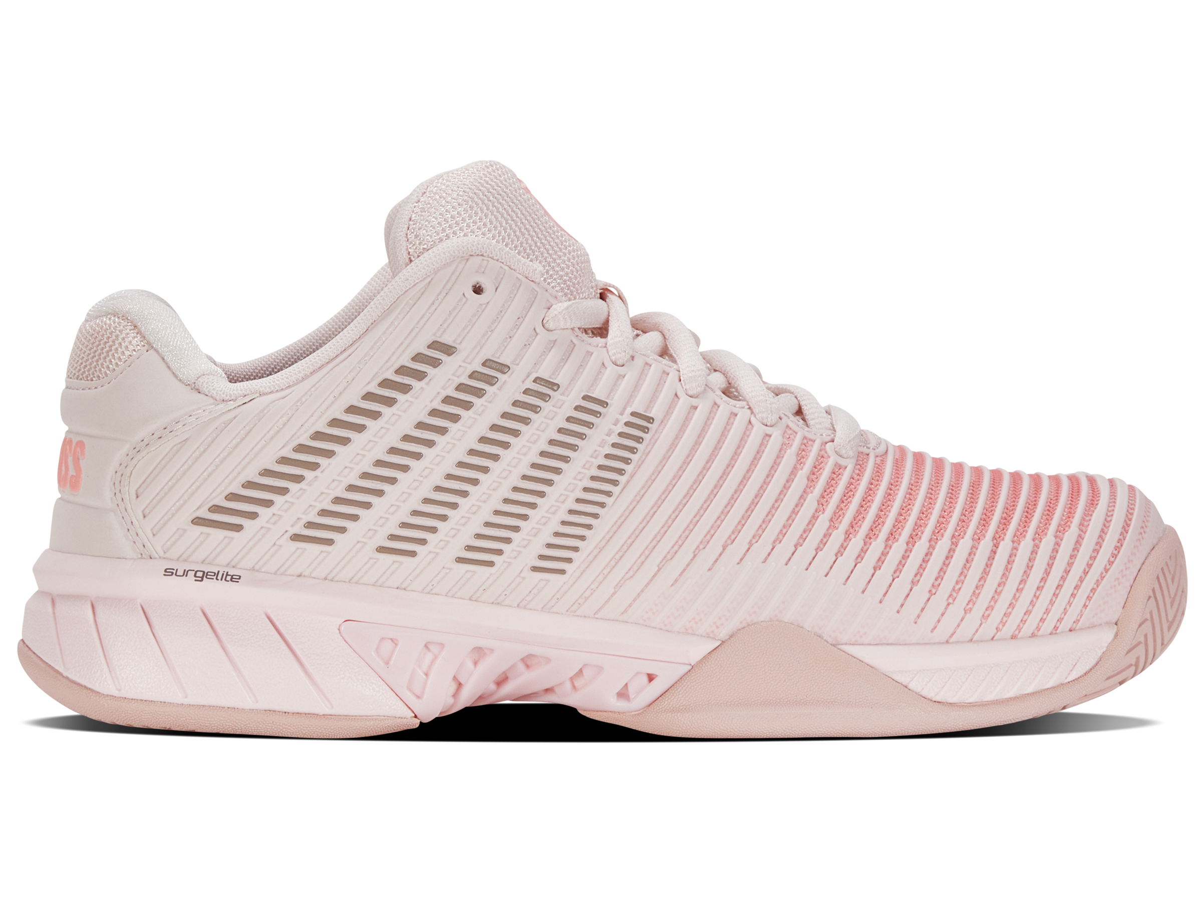 Hypercourt Express 2 Wide Tennis Shoes for Women - Almost Mauve/Sepia Rose/Pale Neon Coral | Lightweight Comfort for Court & Casual Wear