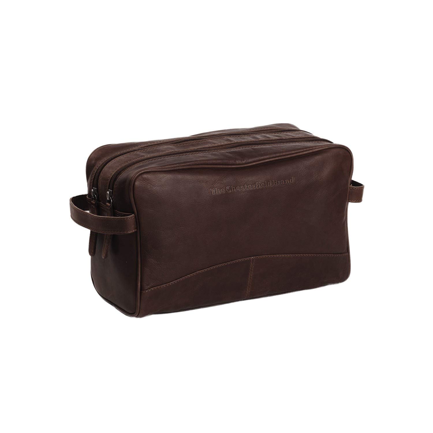 Premium Leather Toiletry Bag for Men & Women - Large Travel Cosmetic Case by Chesterfield Brand STEFAN (Brown) | Ideal for Business Trips, Gym, Camping & Vacation Essentials
