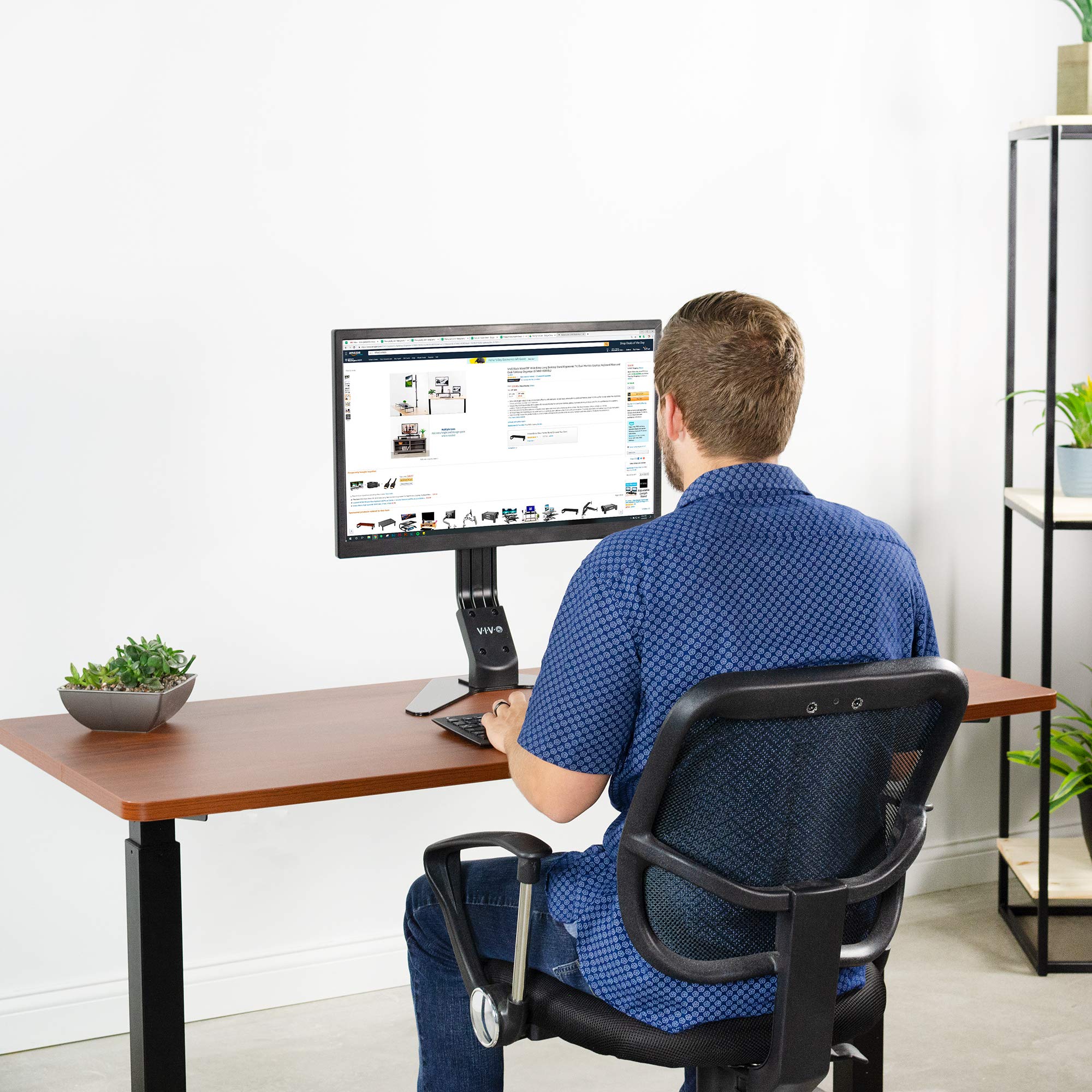 VIVO Dark Walnut 60 x 24 Inch Universal Solid Wood Table Top for Adjustable Height Desk Frames - Perfect for Home Office, Standing Desk & Workspace Setup