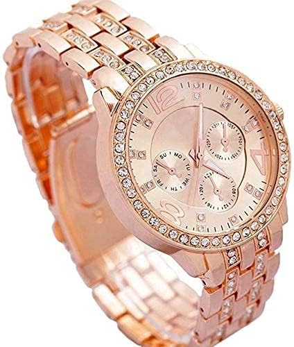 Trendyaddy Women's Gold Stainless Steel Analog Quartz Watch with Round Dial - Elegant & Durable Timepiece for Everyday Wear, Birthday, Rakshabandhan & Festive Gifts | Perfect for Office, Party & Casual Outfits