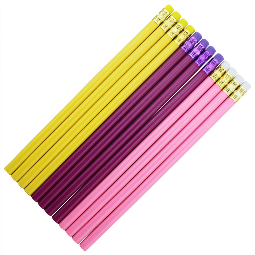 Blank Pencils Bulk 60-Pack - 2HB Black Lead Round Pencils for School & Office Use