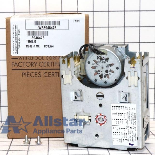 WP3946476 Universal Washing Machine Timer Replacement Part - Compatible with Multiple Brands - Perfect for DIY Appliance Repair & Laundry Room Maintenance
