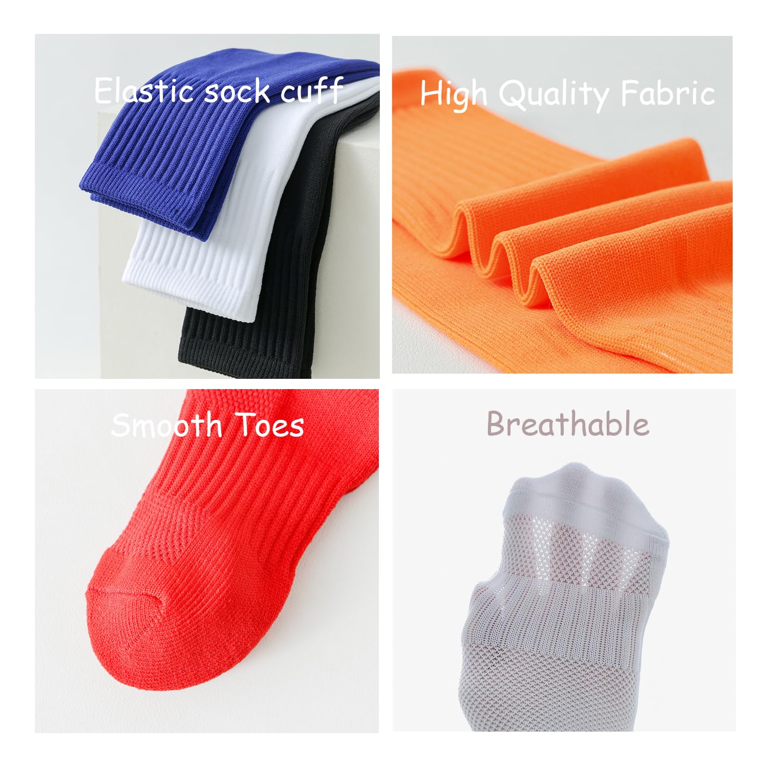 **Kids Soccer Socks - Breathable Knee High Football Socks for Boys & Girls - Athletic Sports Socks for Toddlers & Youth - Perfect for Training, Games & School Sports**