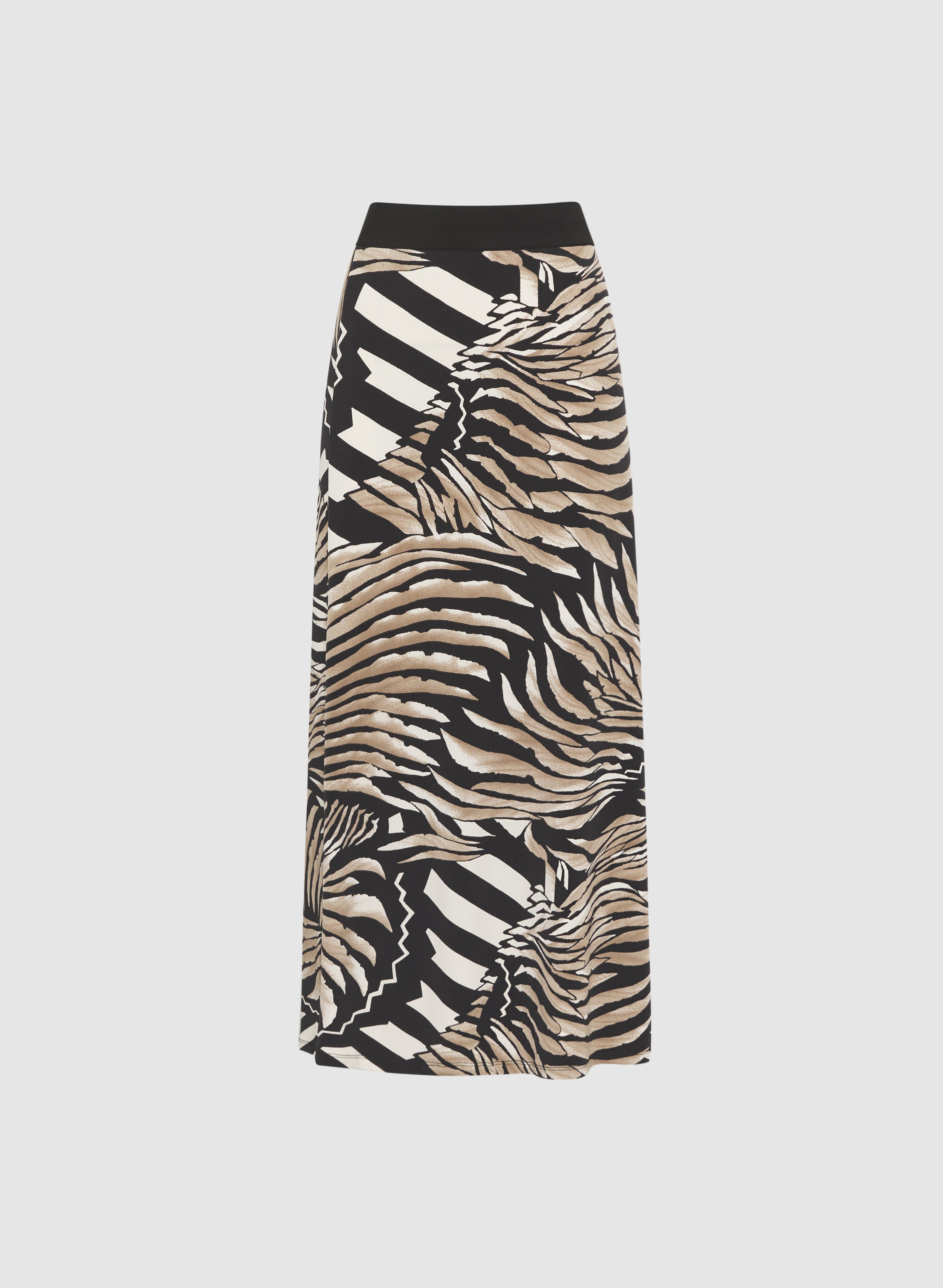 Abstract Print Maxi Skirt for Women - Boho Flowy Long Skirt with Elastic Waist | Perfect for Beach, Vacation & Summer Outfits