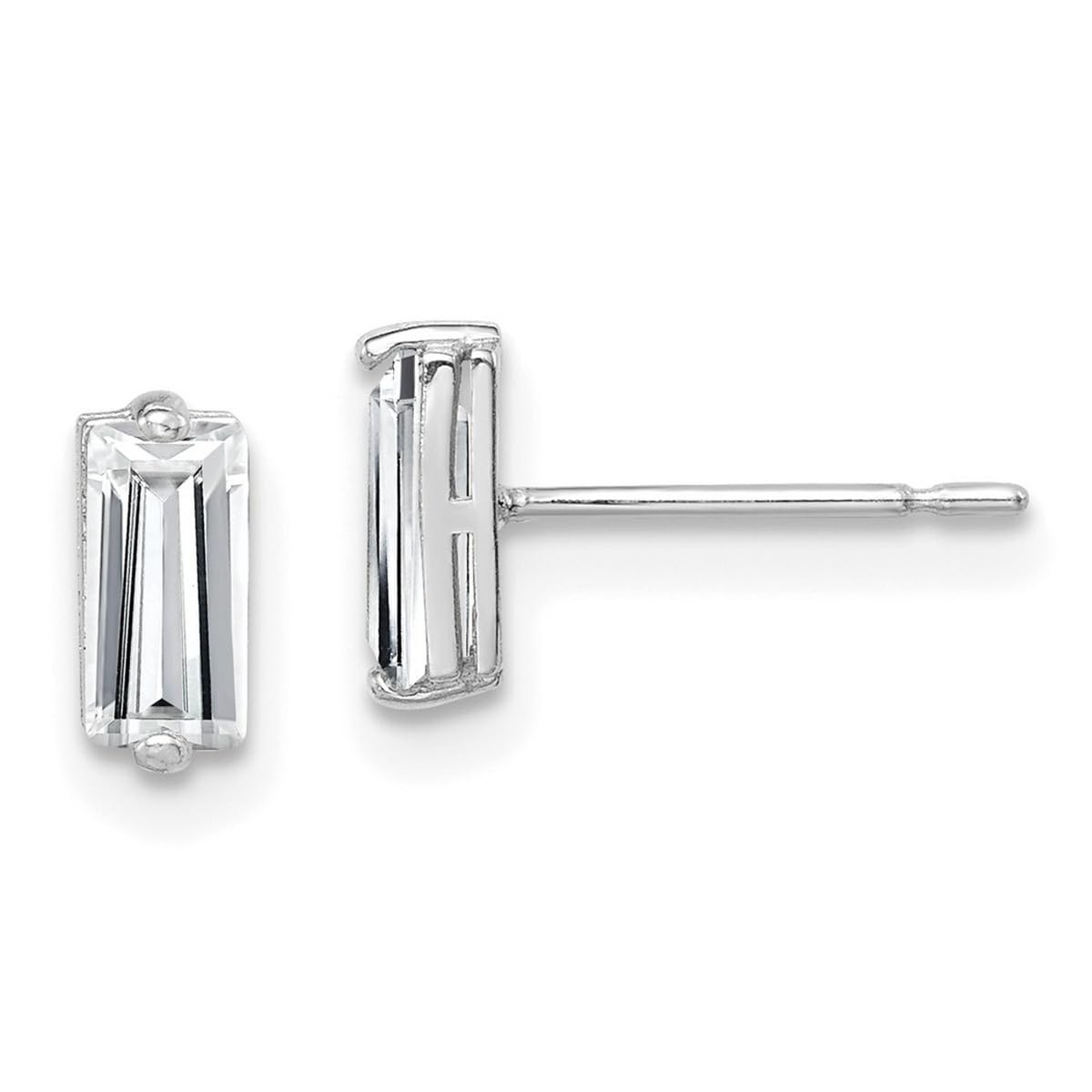10K White Gold Polished CZ Cubic Zirconia Simulated Diamond Stud Earrings for Women - 3.24mm Wide, Elegant & Durable Jewelry for Everyday Wear, Parties & Special Occasions