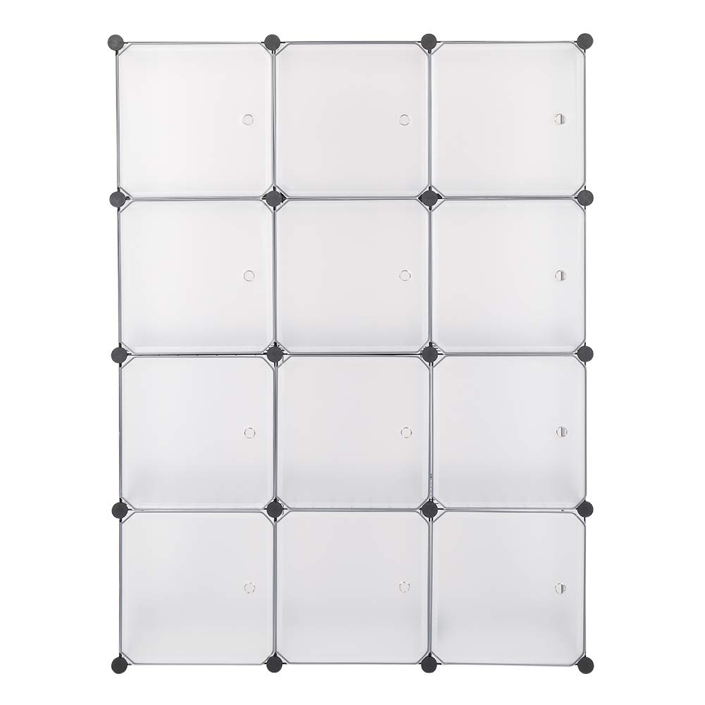 12-Cubby Closet Organizer - White Storage Shelves for Home & Office