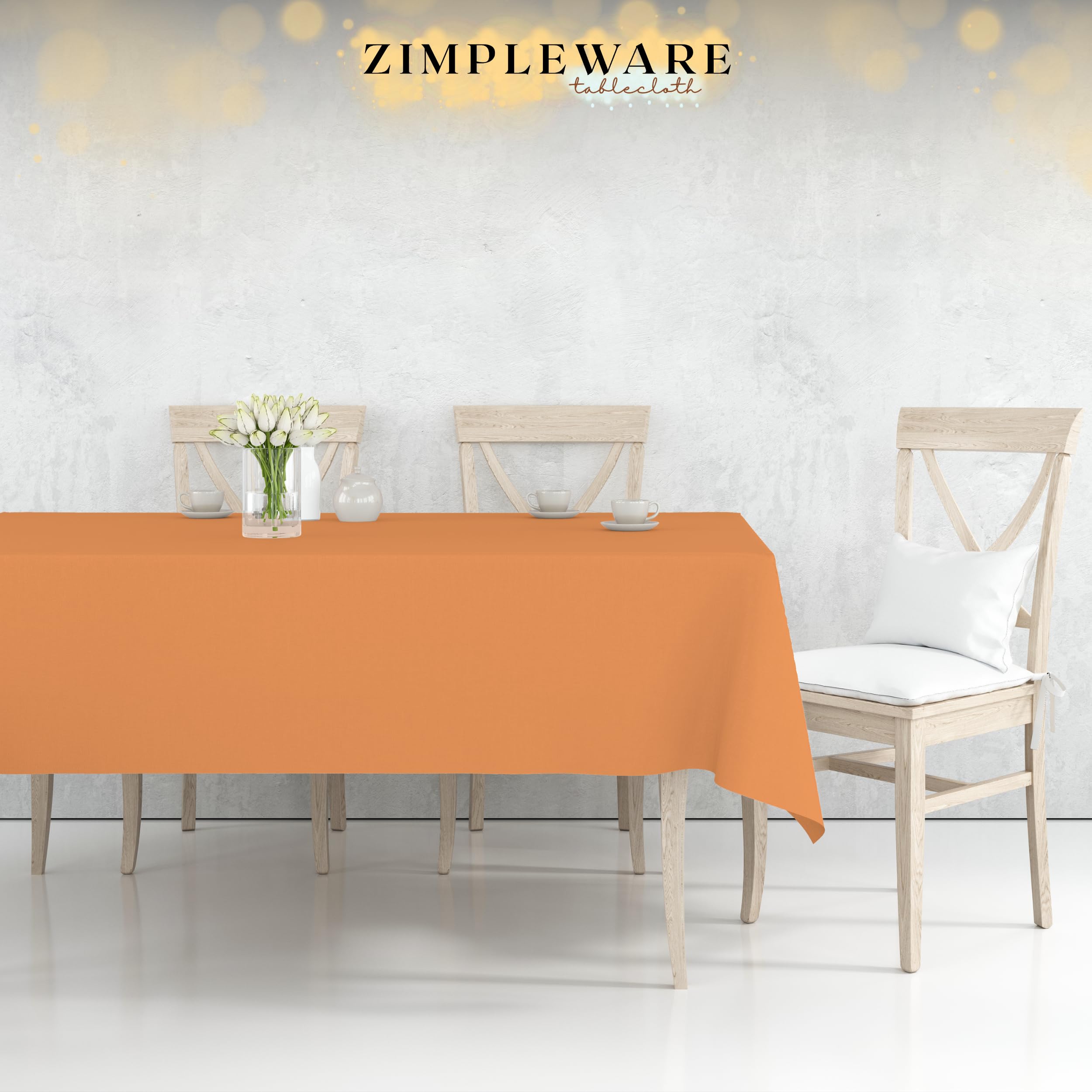 Premium Disposable Peach Plastic Tablecloth (12 Pack) - 54