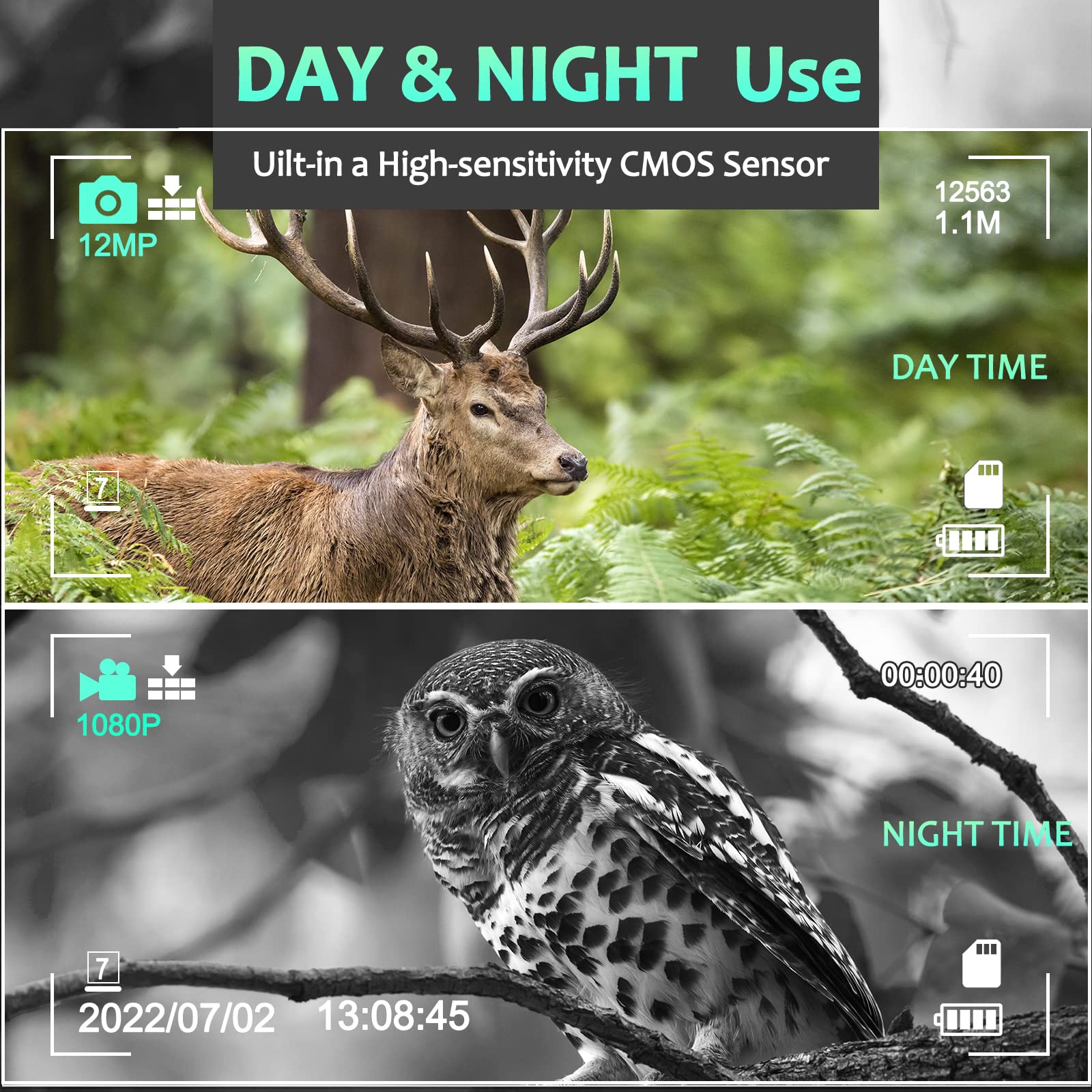 Mini Night Vision Goggles with 1080P HD & 12MP Starlight Camera - 300M Long Range, 2.4